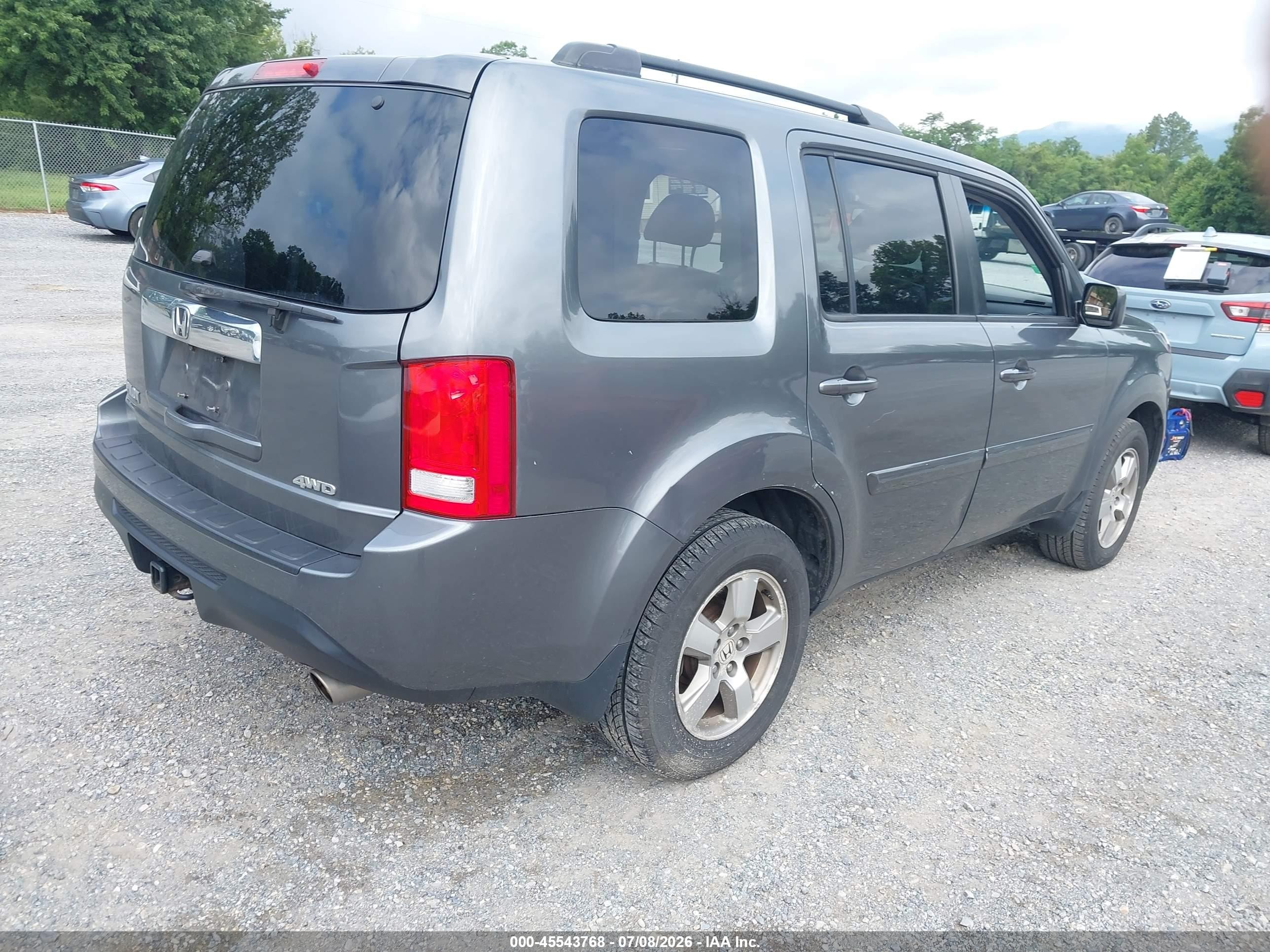 2012 Honda Pilot Ex-l Gray vin: 5FNYF4H5XCB007021