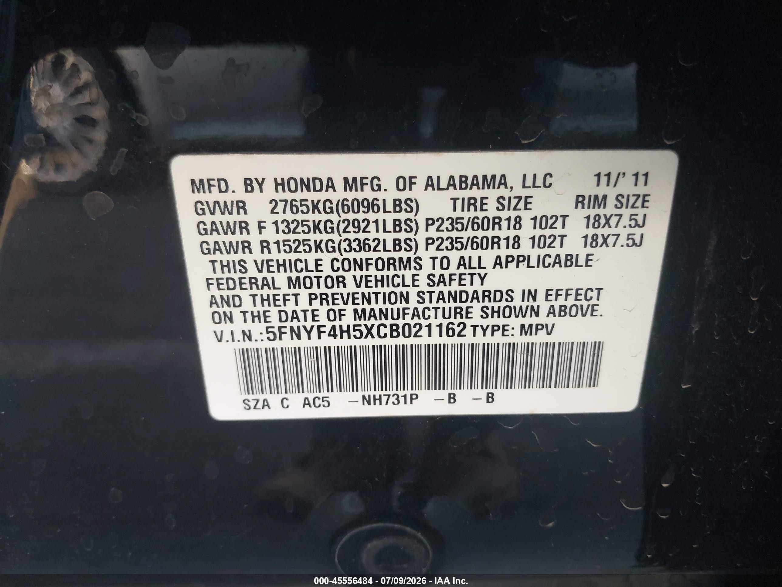 2012 Honda Pilot Ex-l Черный vin: 5FNYF4H5XCB021162