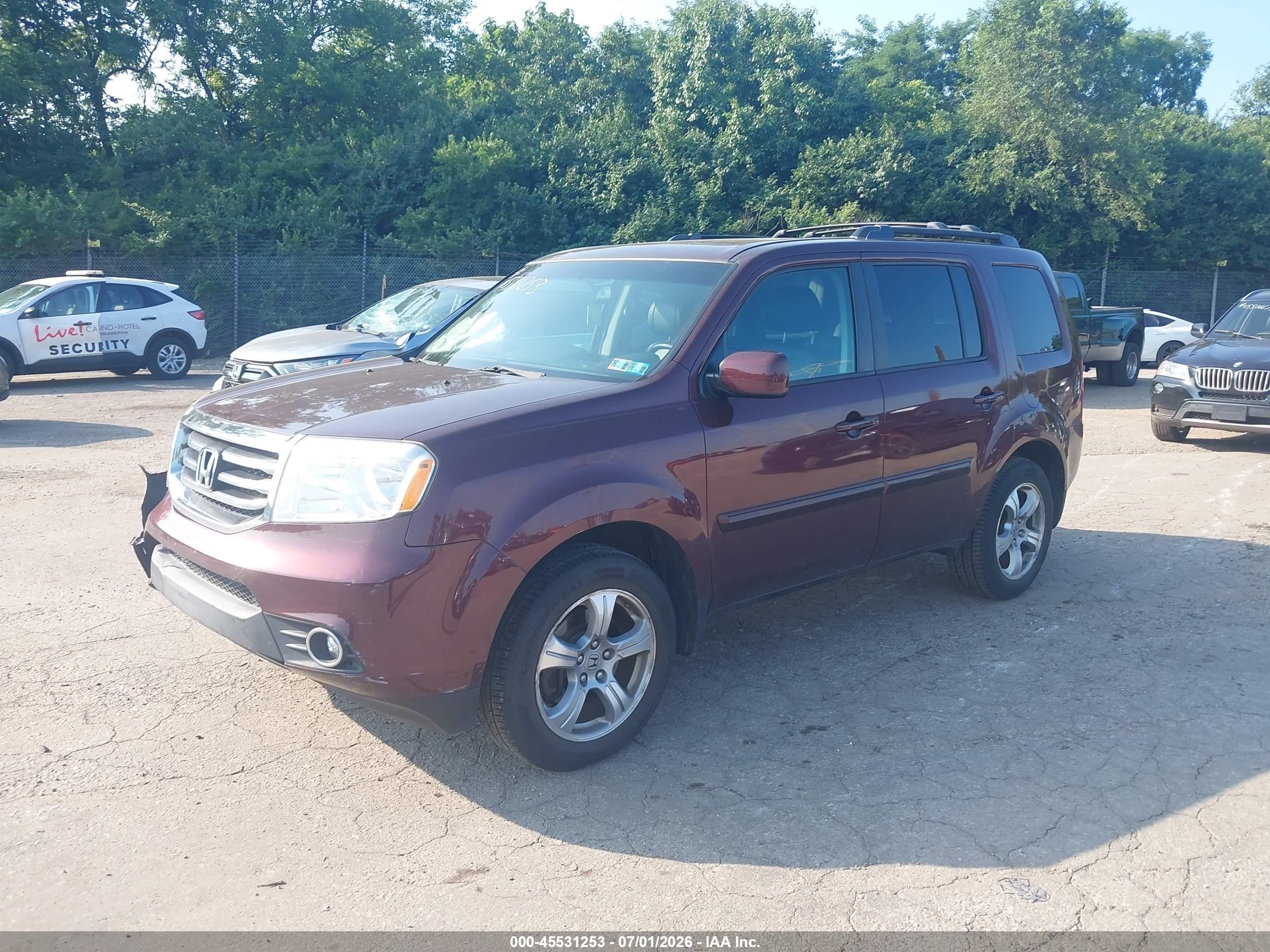 2012 Honda Pilot Ex-l Burgundy vin: 5FNYF4H5XCB041735
