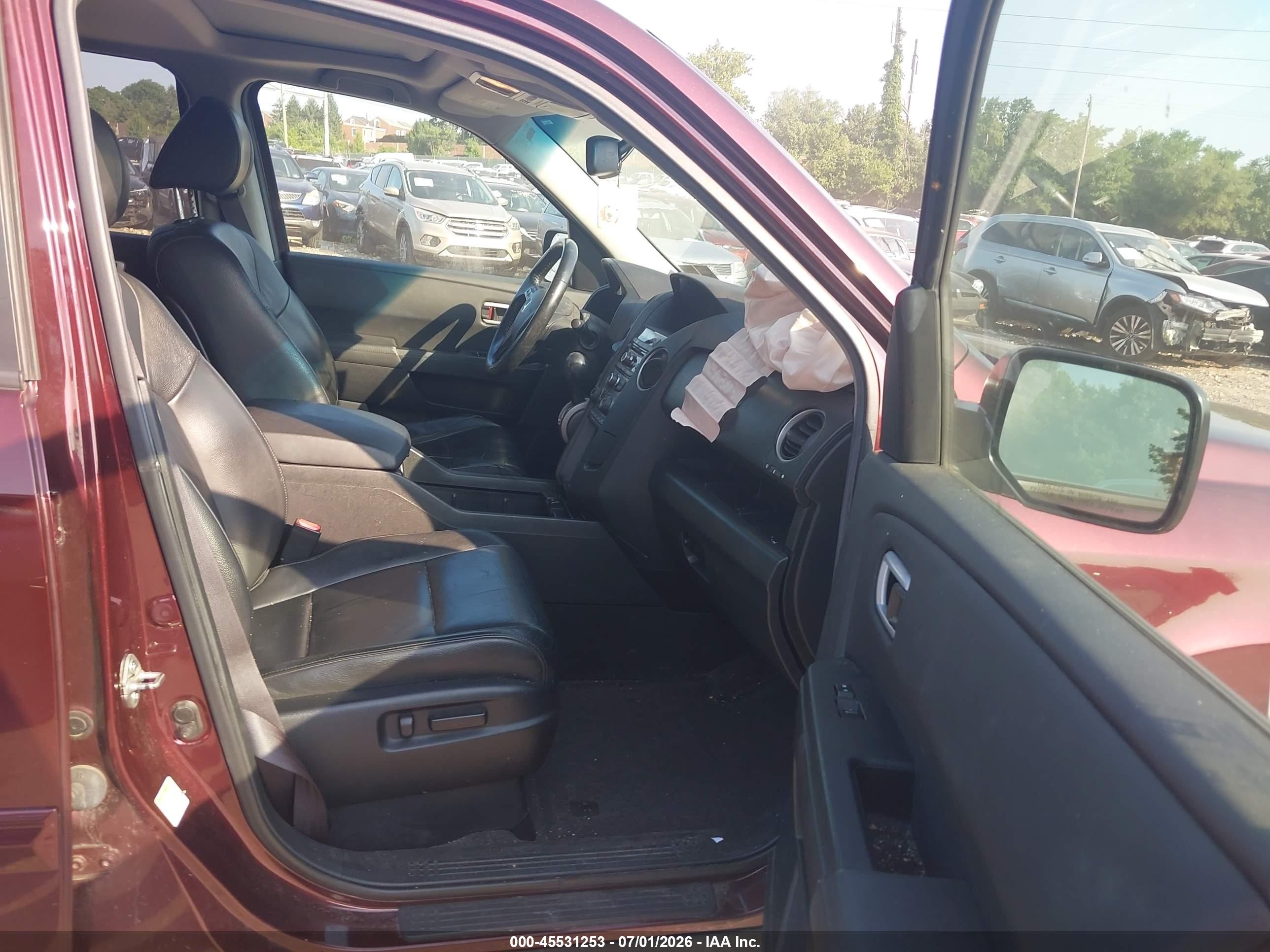 2012 Honda Pilot Ex-l Burgundy vin: 5FNYF4H5XCB041735