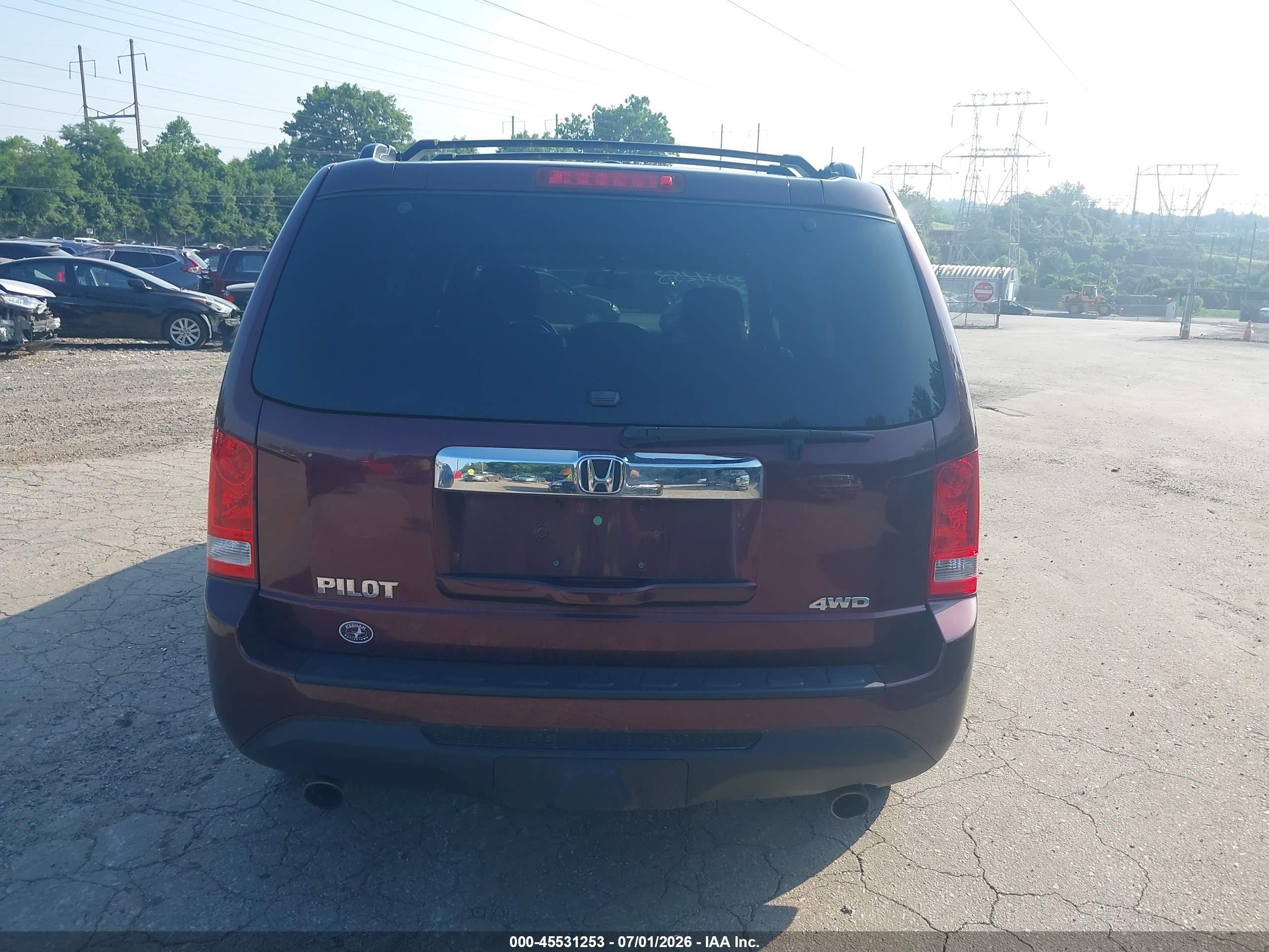 2012 Honda Pilot Ex-l Burgundy vin: 5FNYF4H5XCB041735