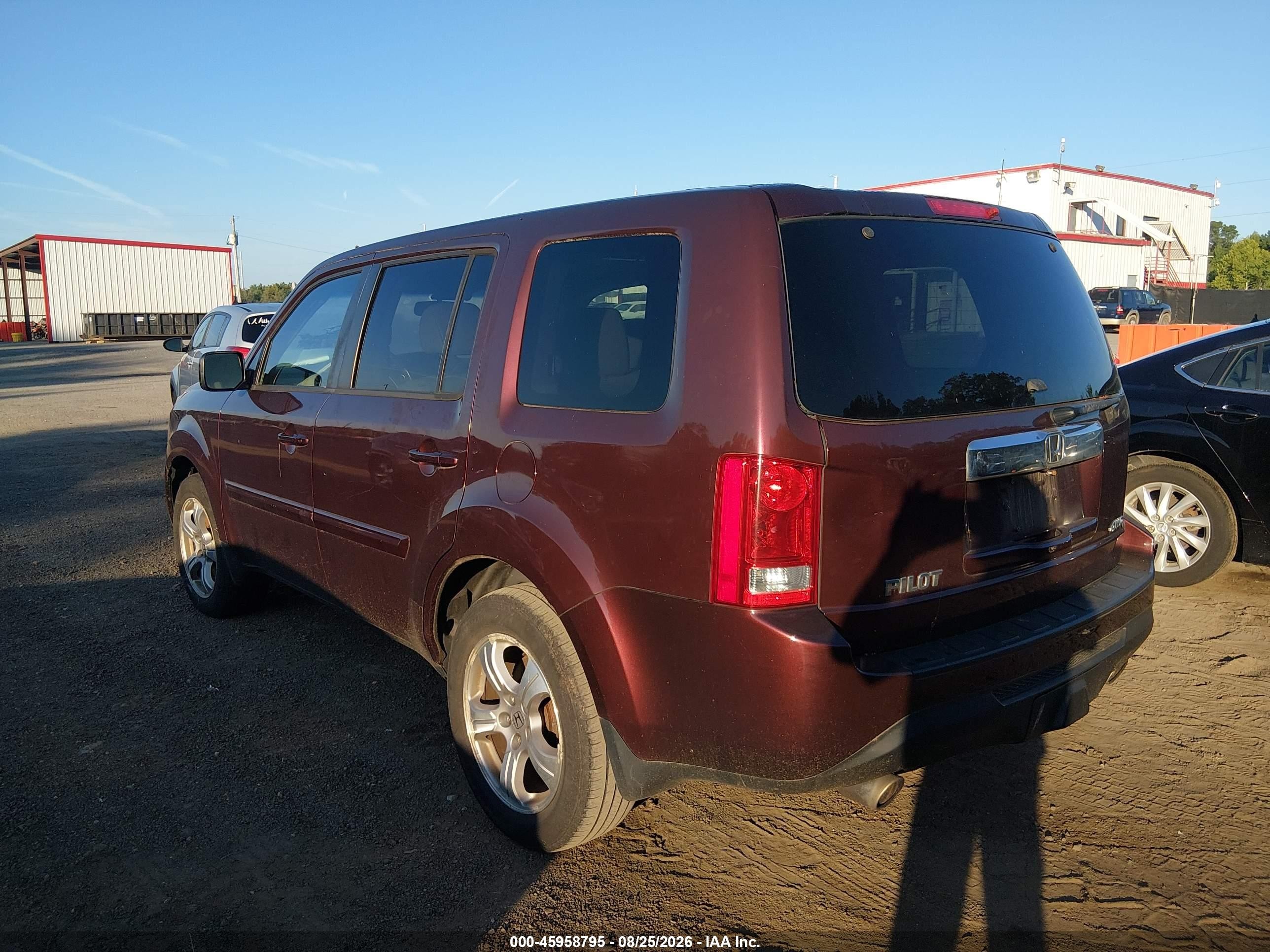 2013 Honda Pilot Ex-l Burgundy vin: 5FNYF4H5XDB013676