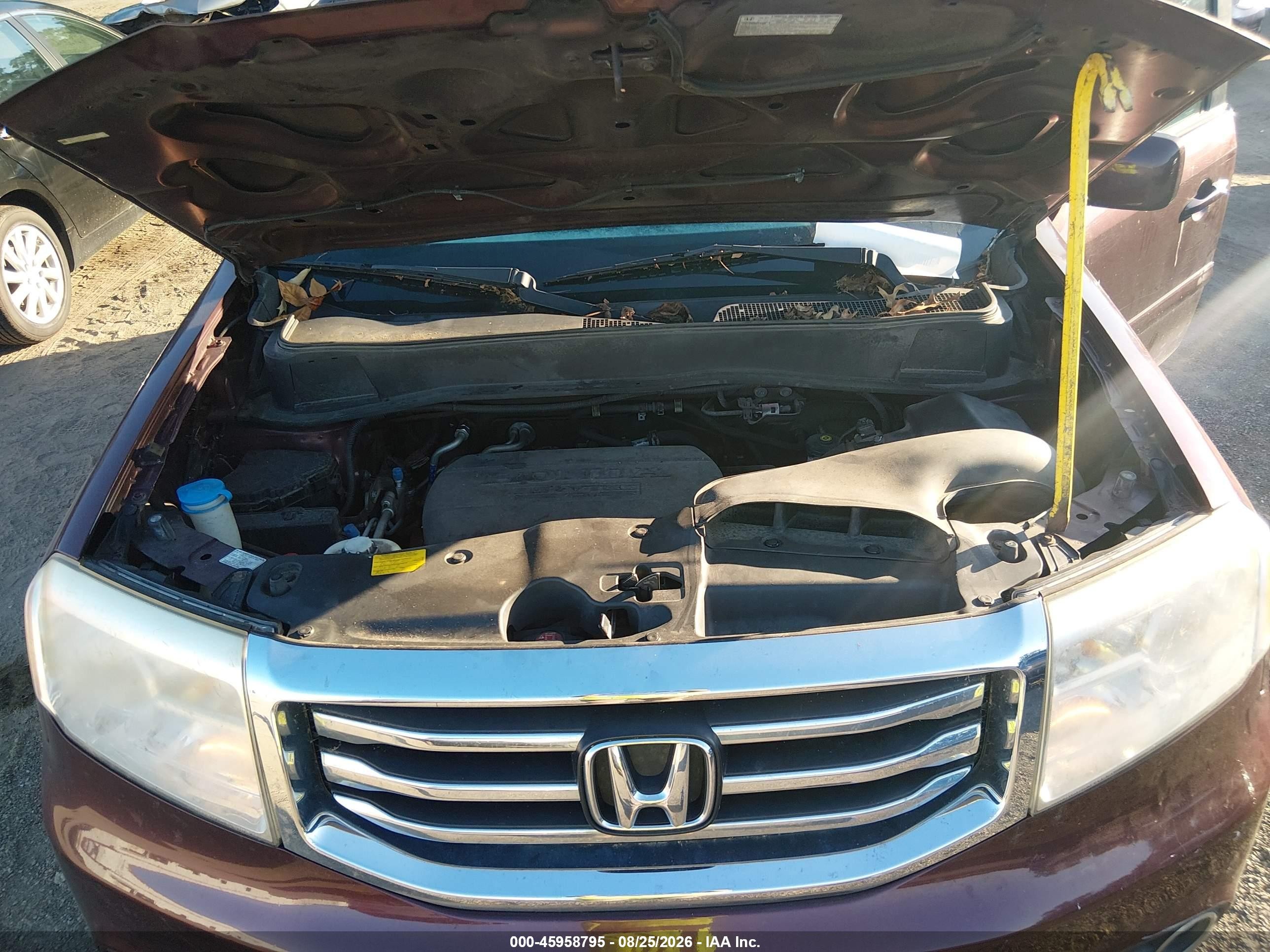 2013 Honda Pilot Ex-l Burgundy vin: 5FNYF4H5XDB013676