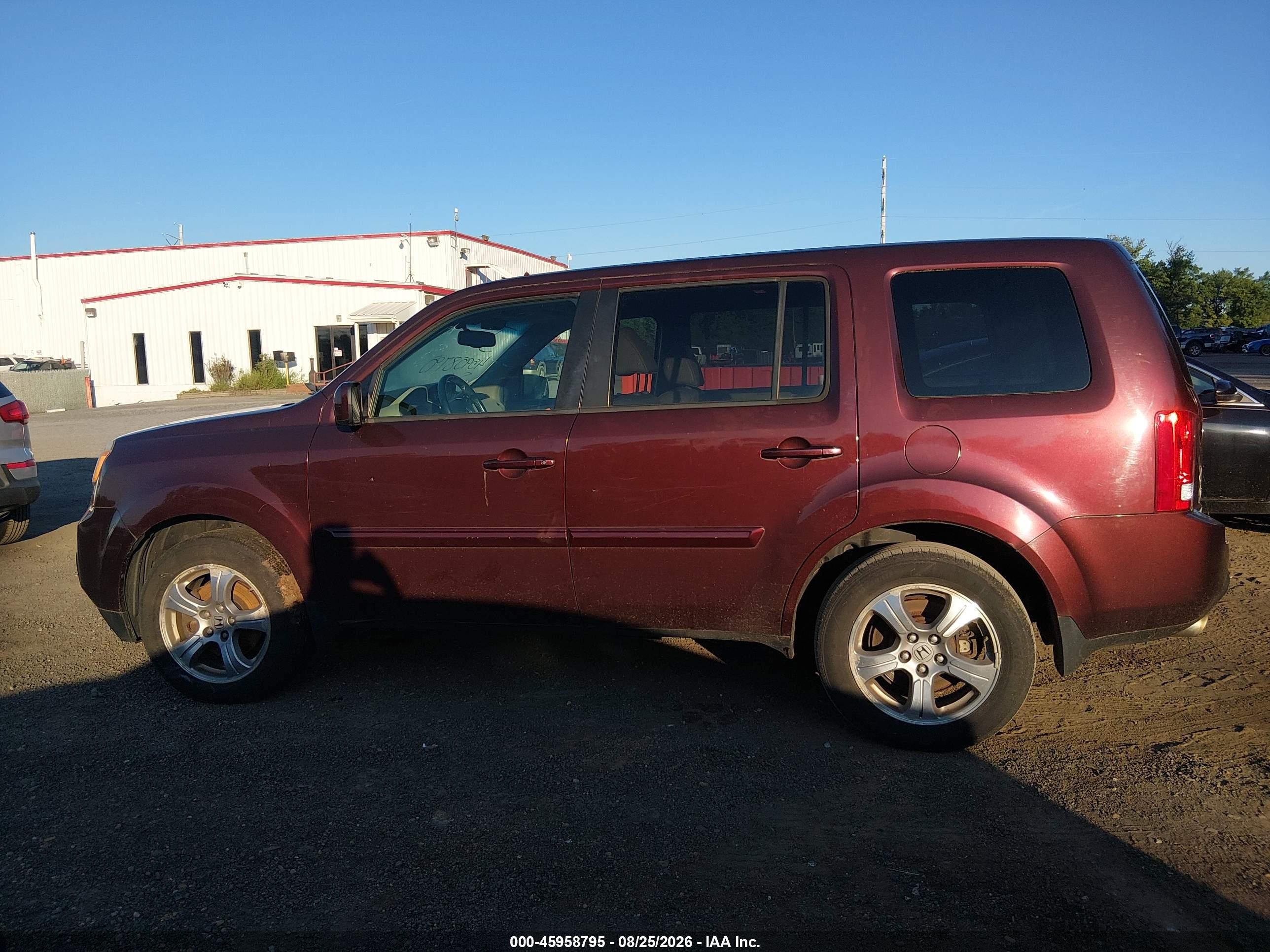2013 Honda Pilot Ex-l Burgundy vin: 5FNYF4H5XDB013676
