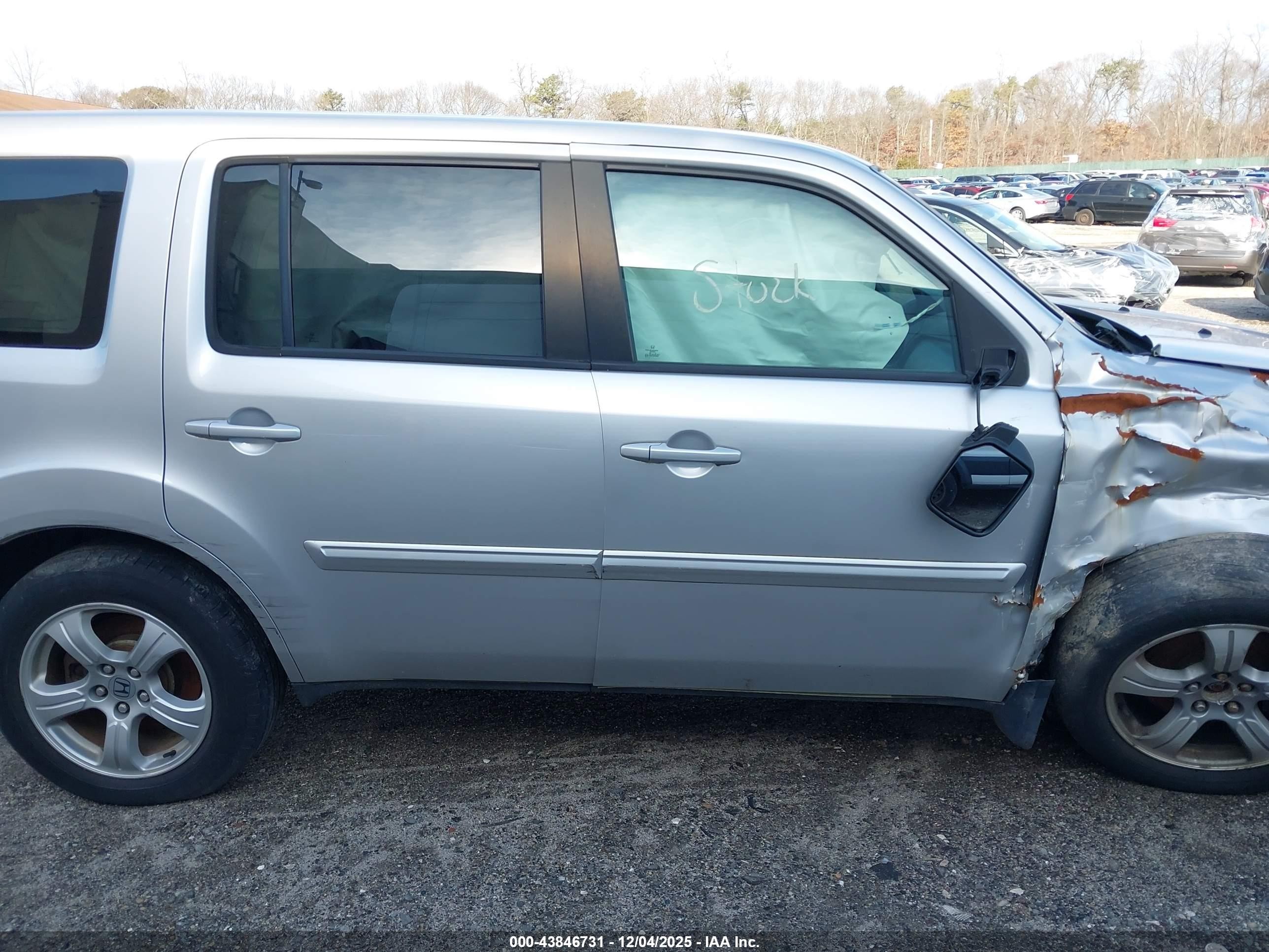 2013 Honda Pilot Ex-l Silver vin: 5FNYF4H5XDB037220