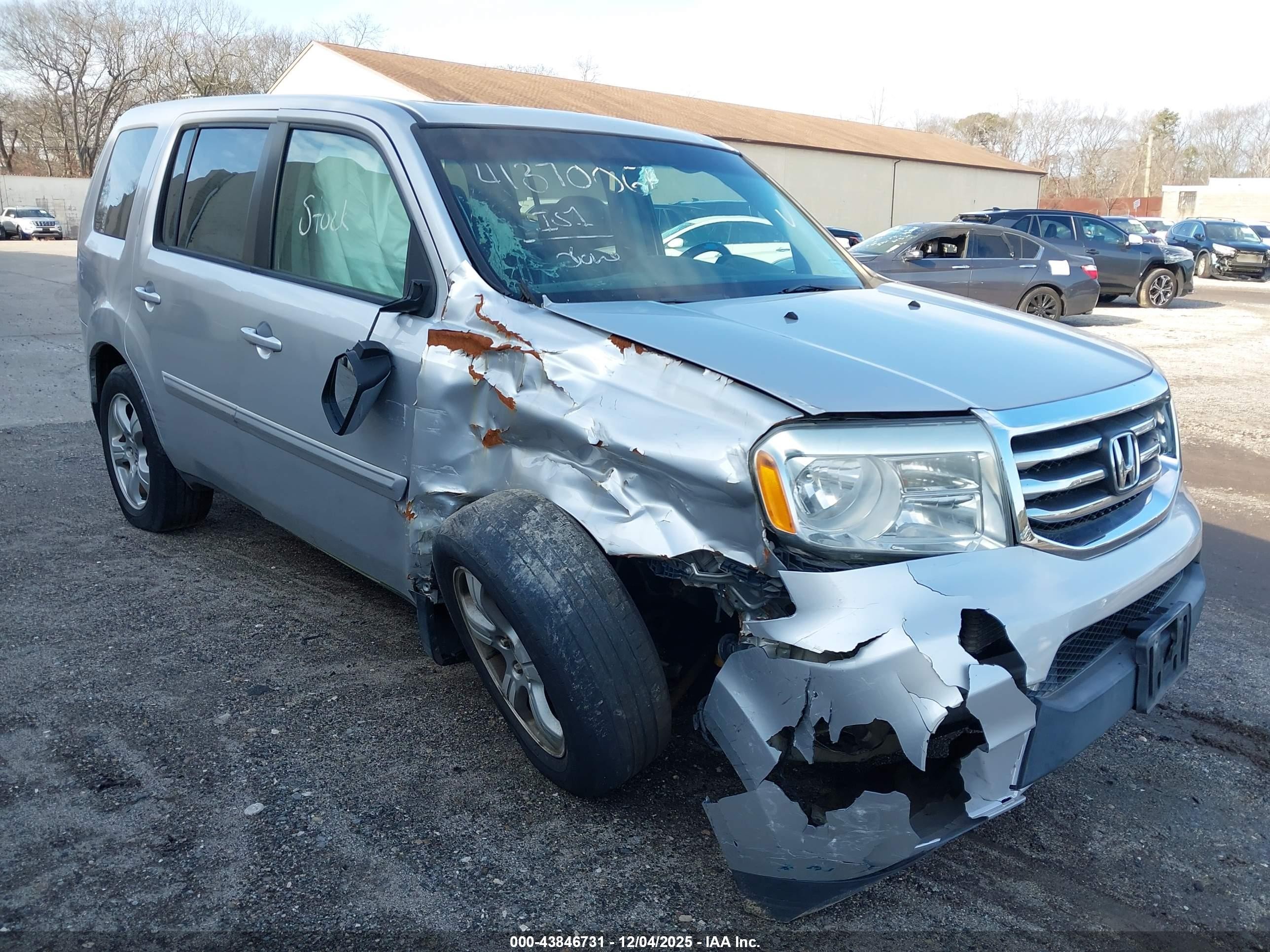2013 Honda Pilot Ex-l Silver vin: 5FNYF4H5XDB037220