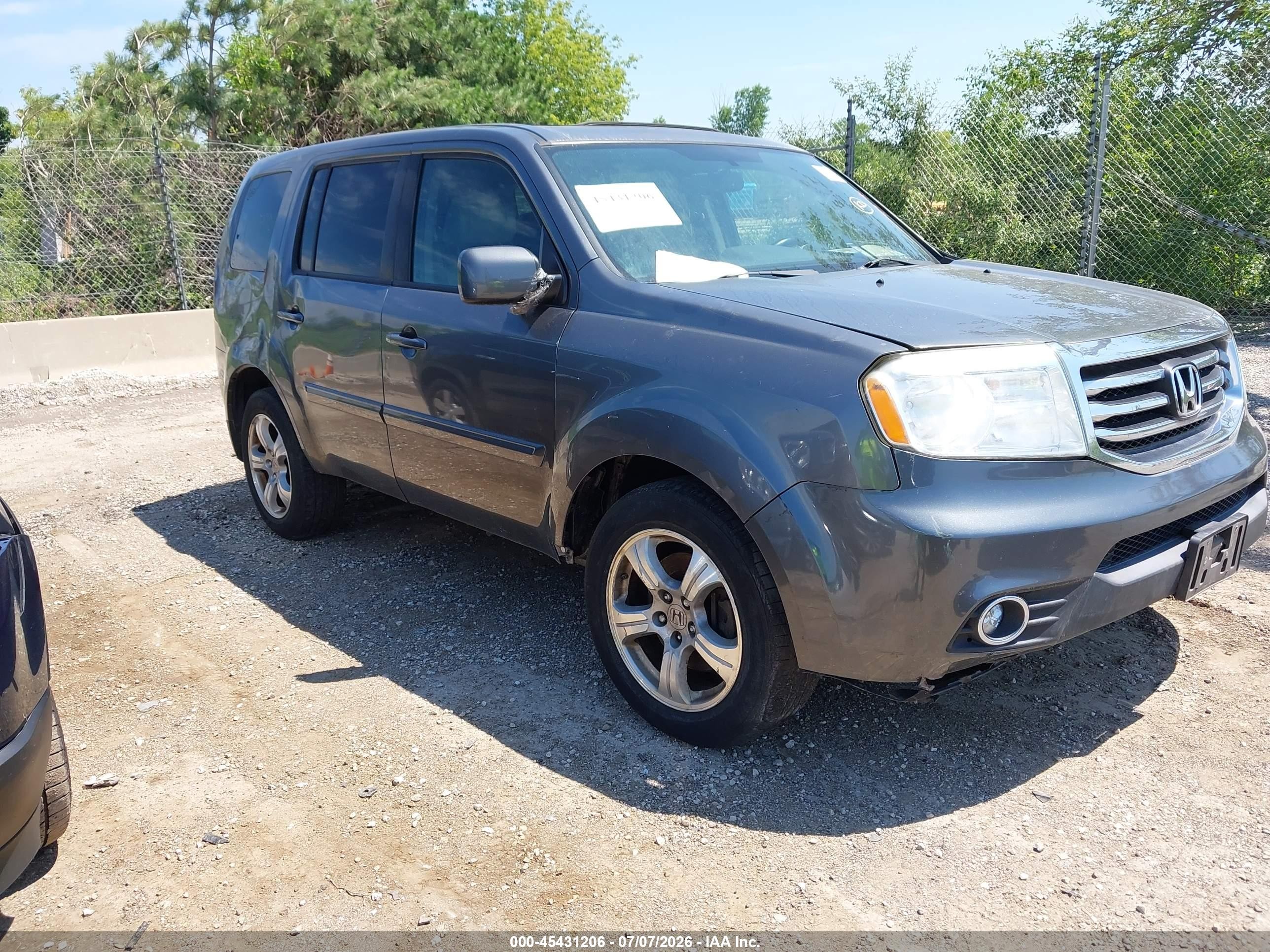 2013 Honda Pilot Ex-l Gray vin: 5FNYF4H5XDB047049
