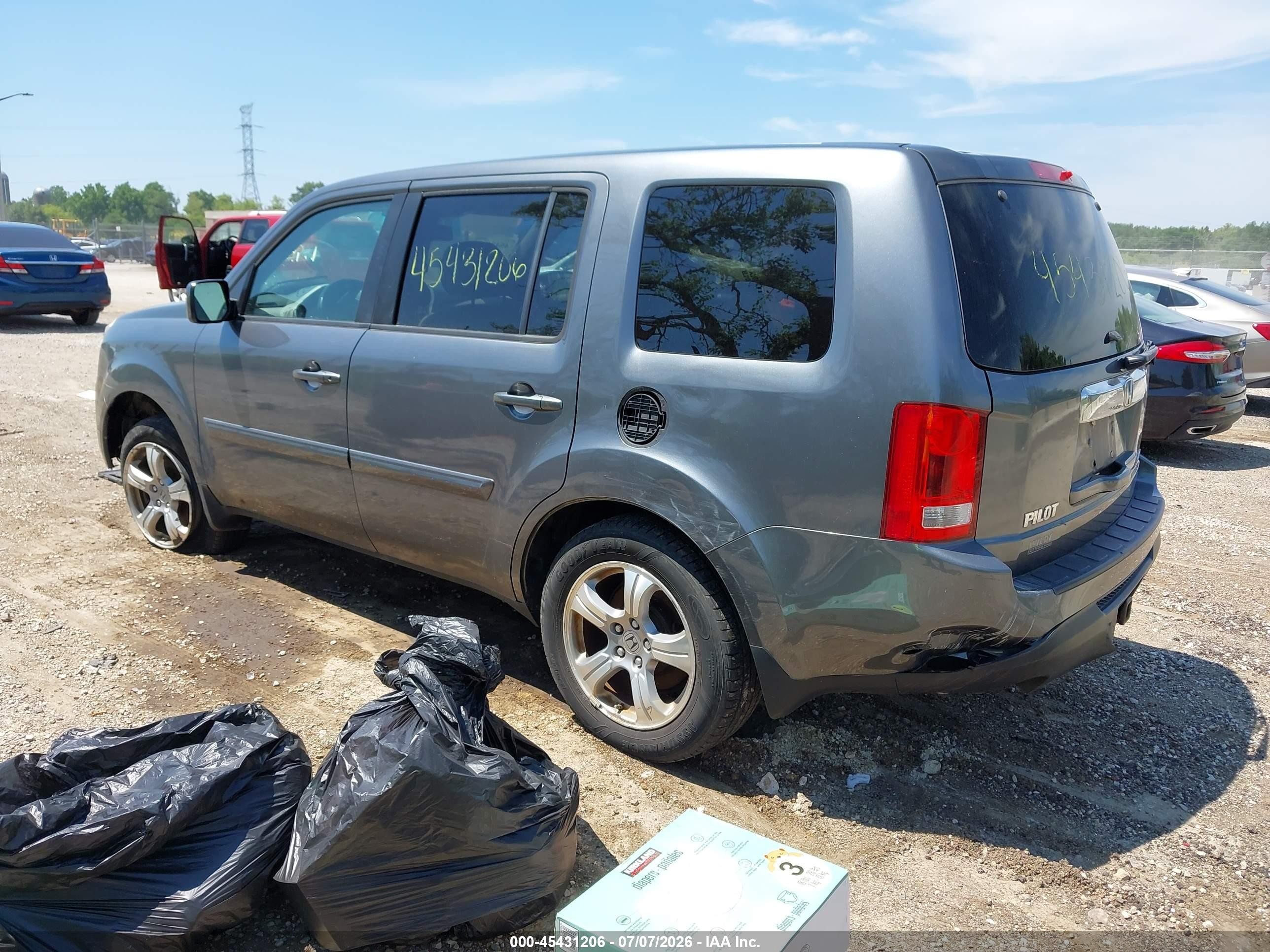2013 Honda Pilot Ex-l Gray vin: 5FNYF4H5XDB047049