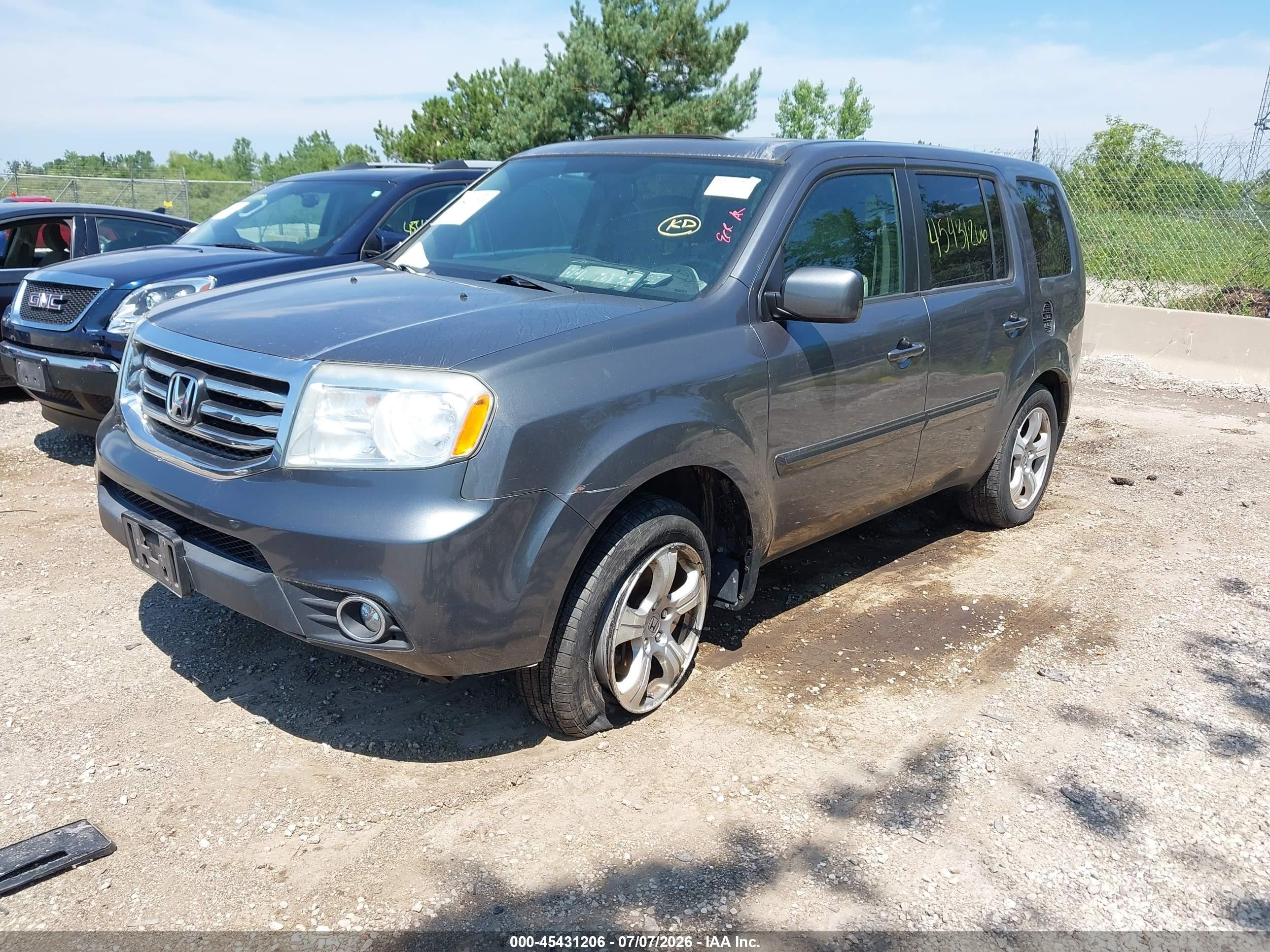2013 Honda Pilot Ex-l Gray vin: 5FNYF4H5XDB047049