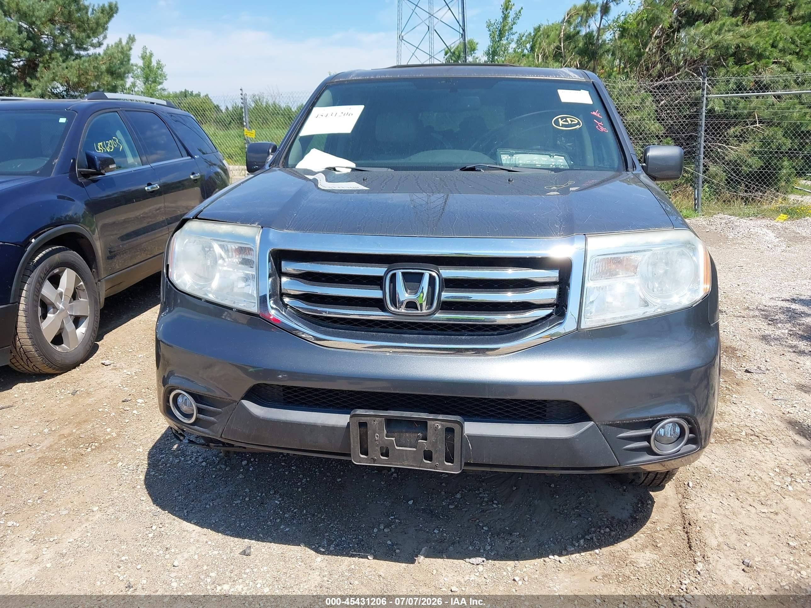 2013 Honda Pilot Ex-l Gray vin: 5FNYF4H5XDB047049