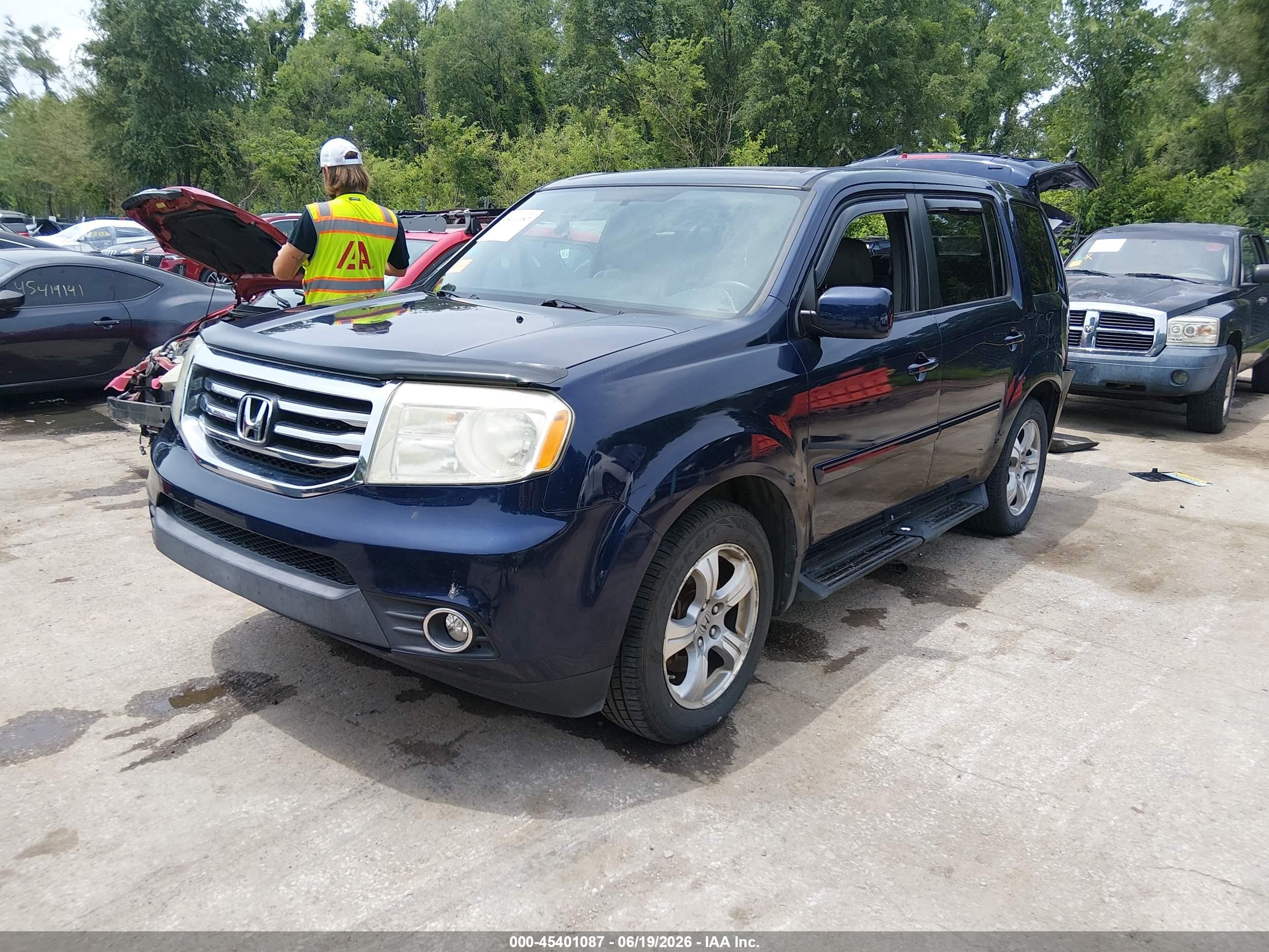 2014 Honda Pilot Ex-l Blue vin: 5FNYF4H5XEB002288