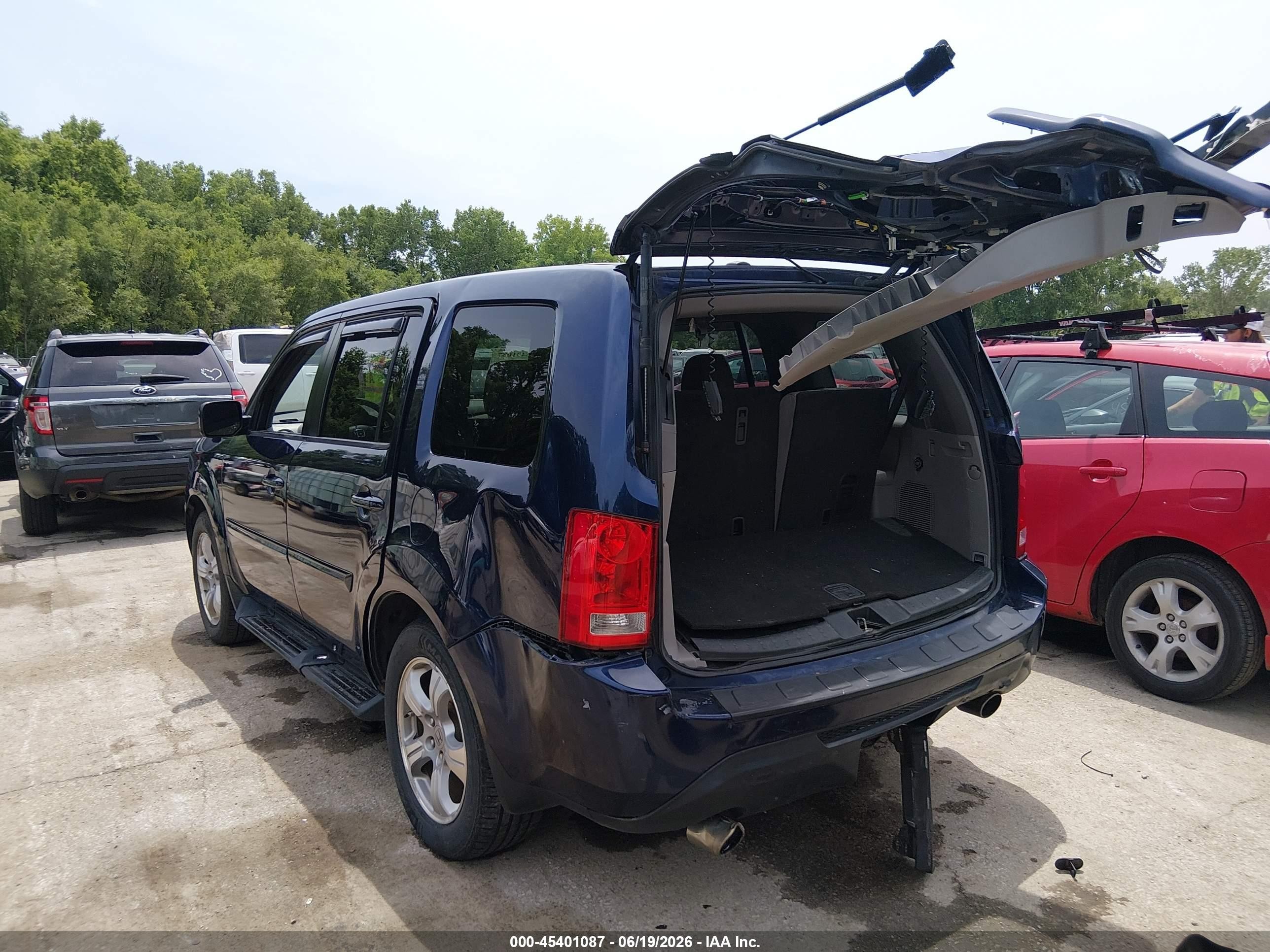 2014 Honda Pilot Ex-l Blue vin: 5FNYF4H5XEB002288