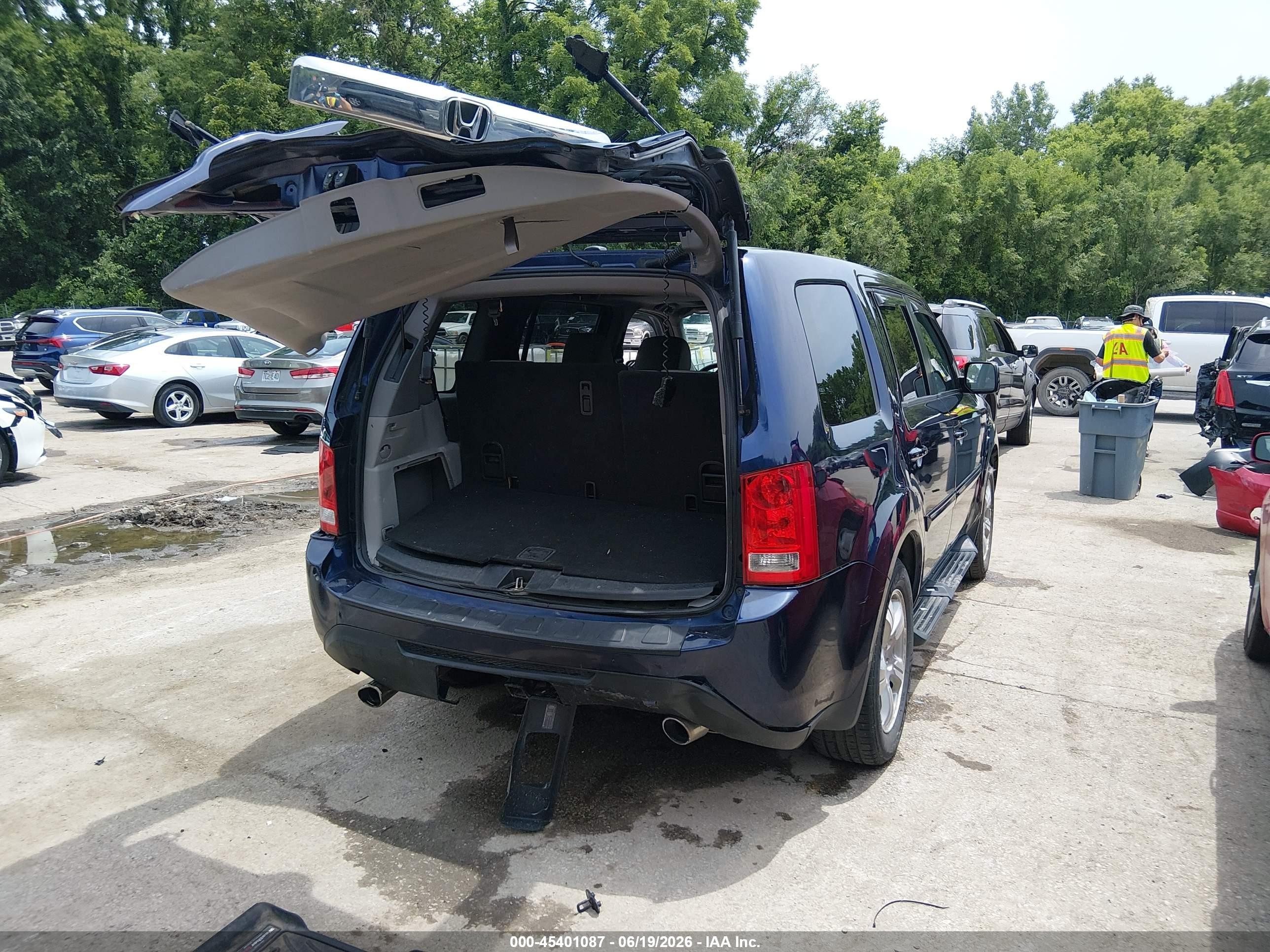 2014 Honda Pilot Ex-l Blue vin: 5FNYF4H5XEB002288