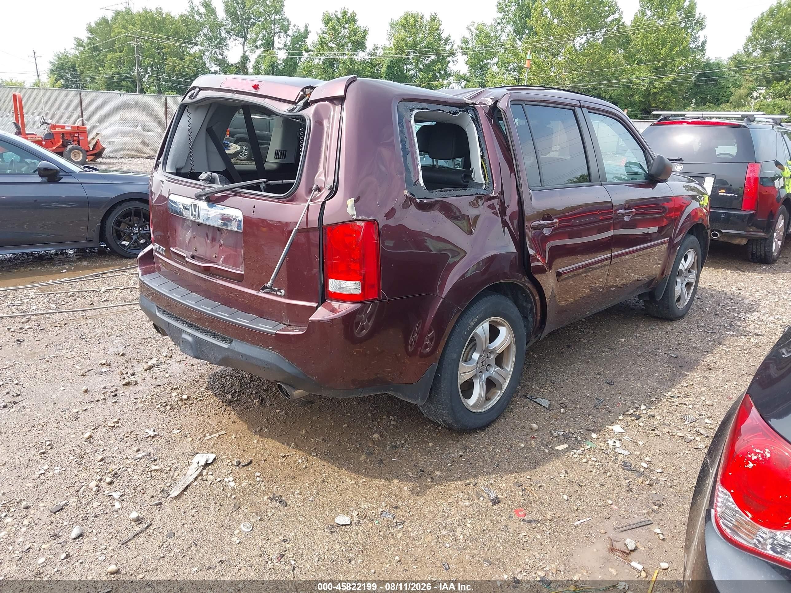 2014 Honda Pilot Ex-l Red vin: 5FNYF4H5XEB025702