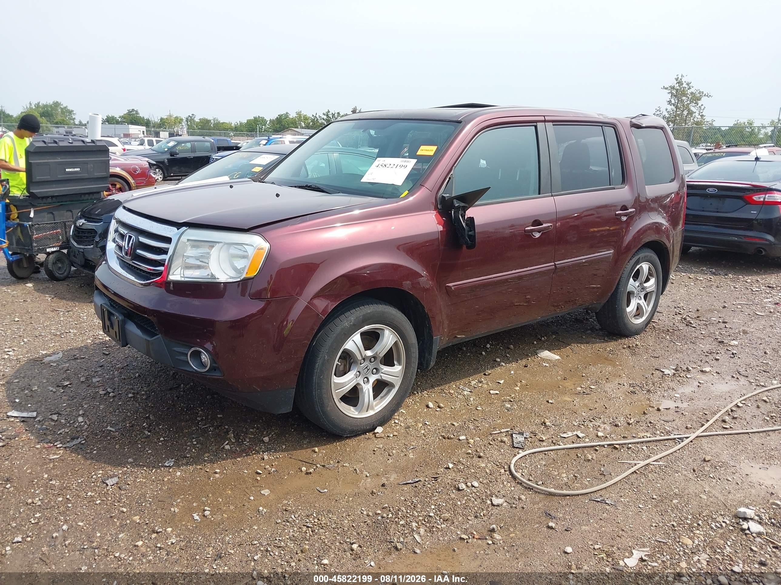 2014 Honda Pilot Ex-l Red vin: 5FNYF4H5XEB025702
