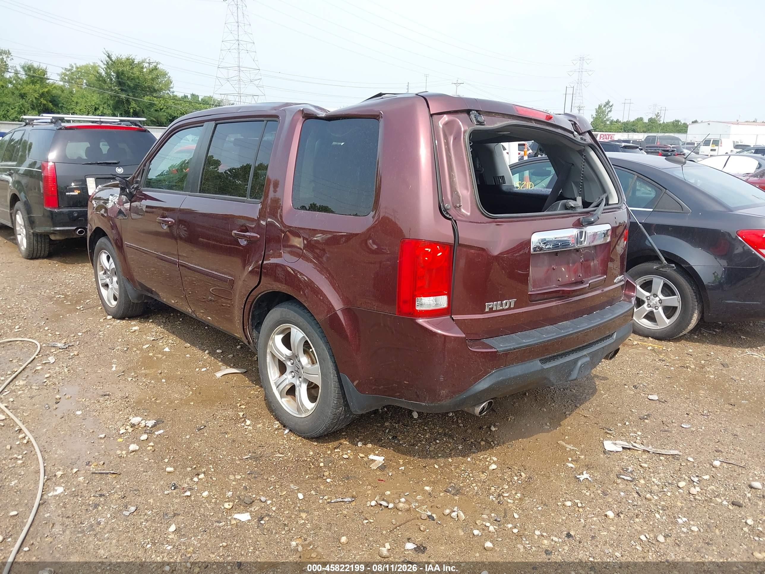 2014 Honda Pilot Ex-l Red vin: 5FNYF4H5XEB025702