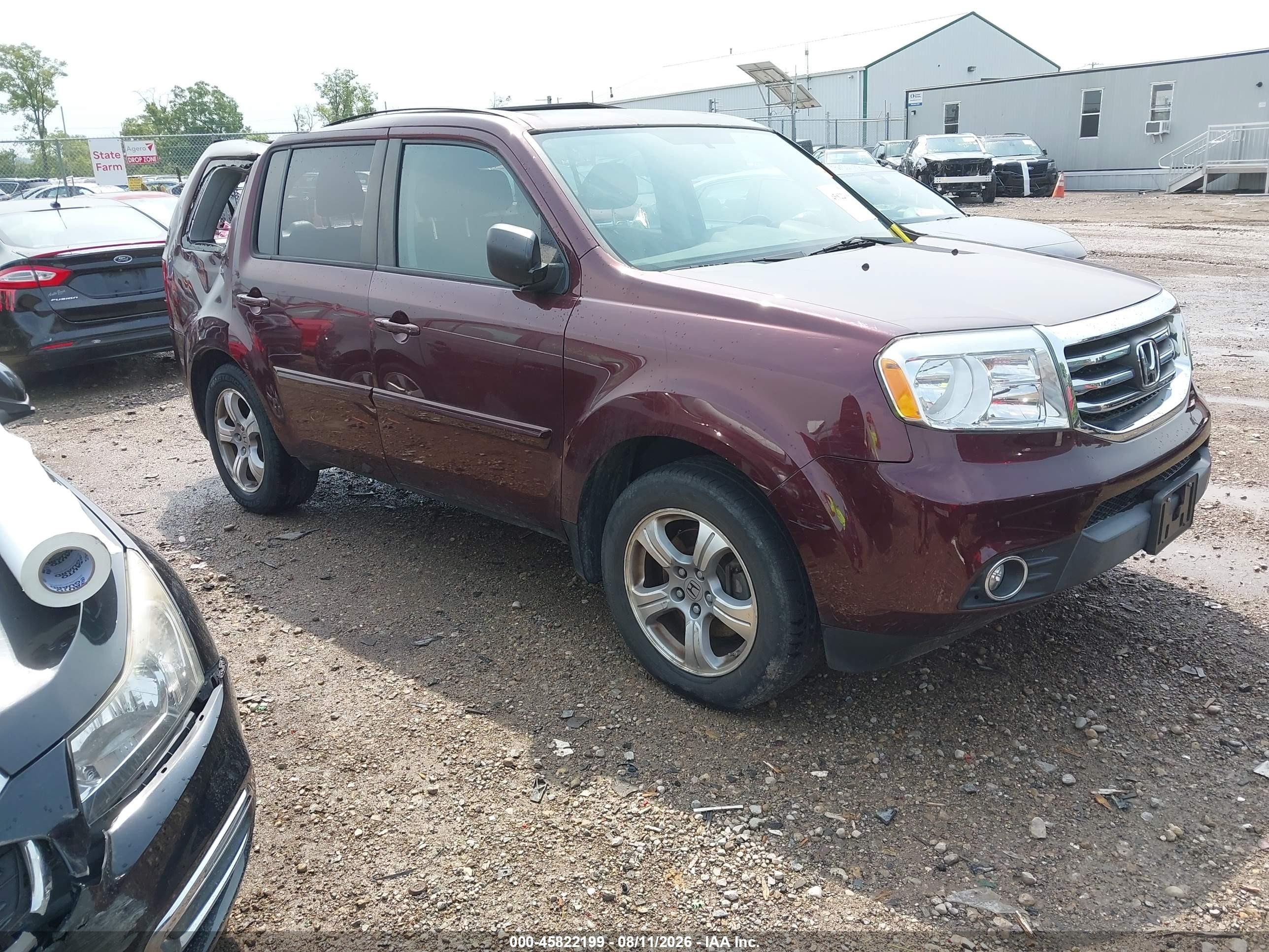 2014 Honda Pilot Ex-l Red vin: 5FNYF4H5XEB025702