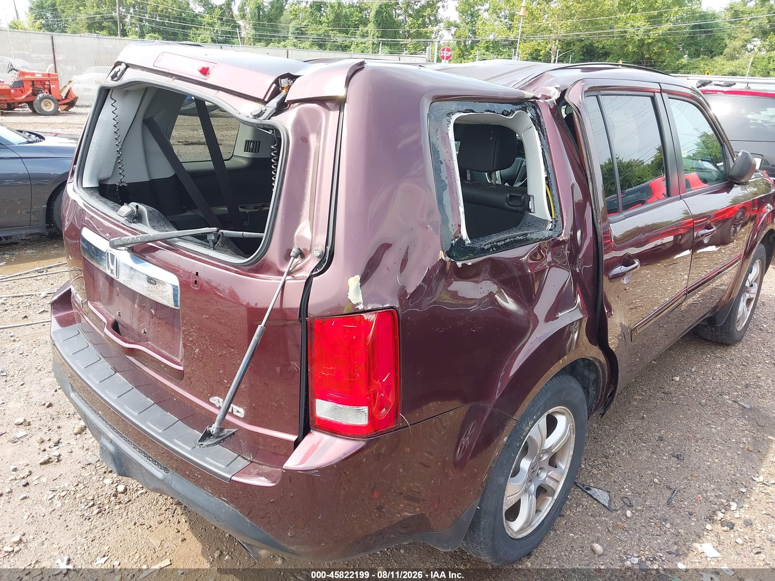 2014 Honda Pilot Ex-l Red vin: 5FNYF4H5XEB025702