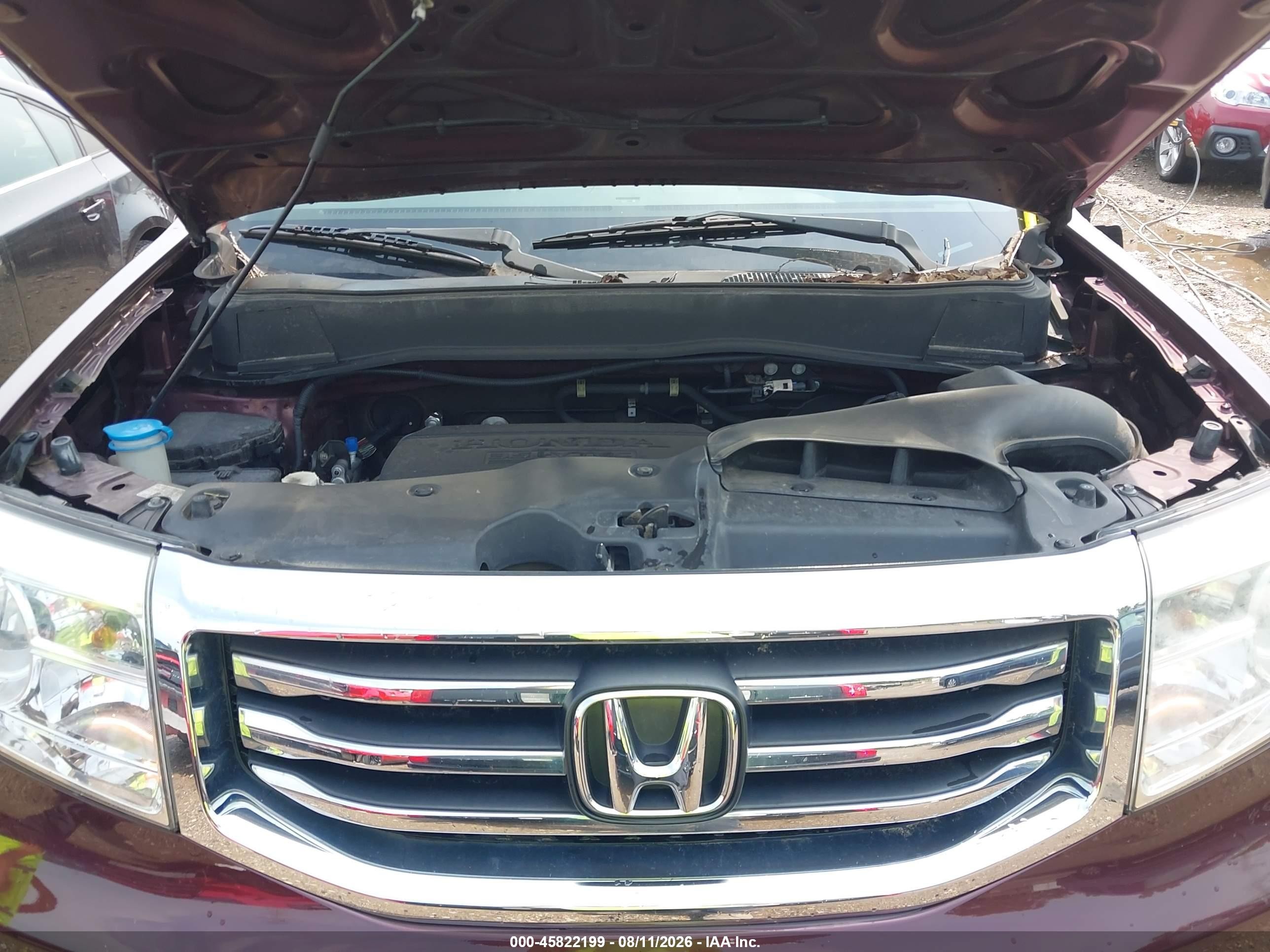 2014 Honda Pilot Ex-l Red vin: 5FNYF4H5XEB025702