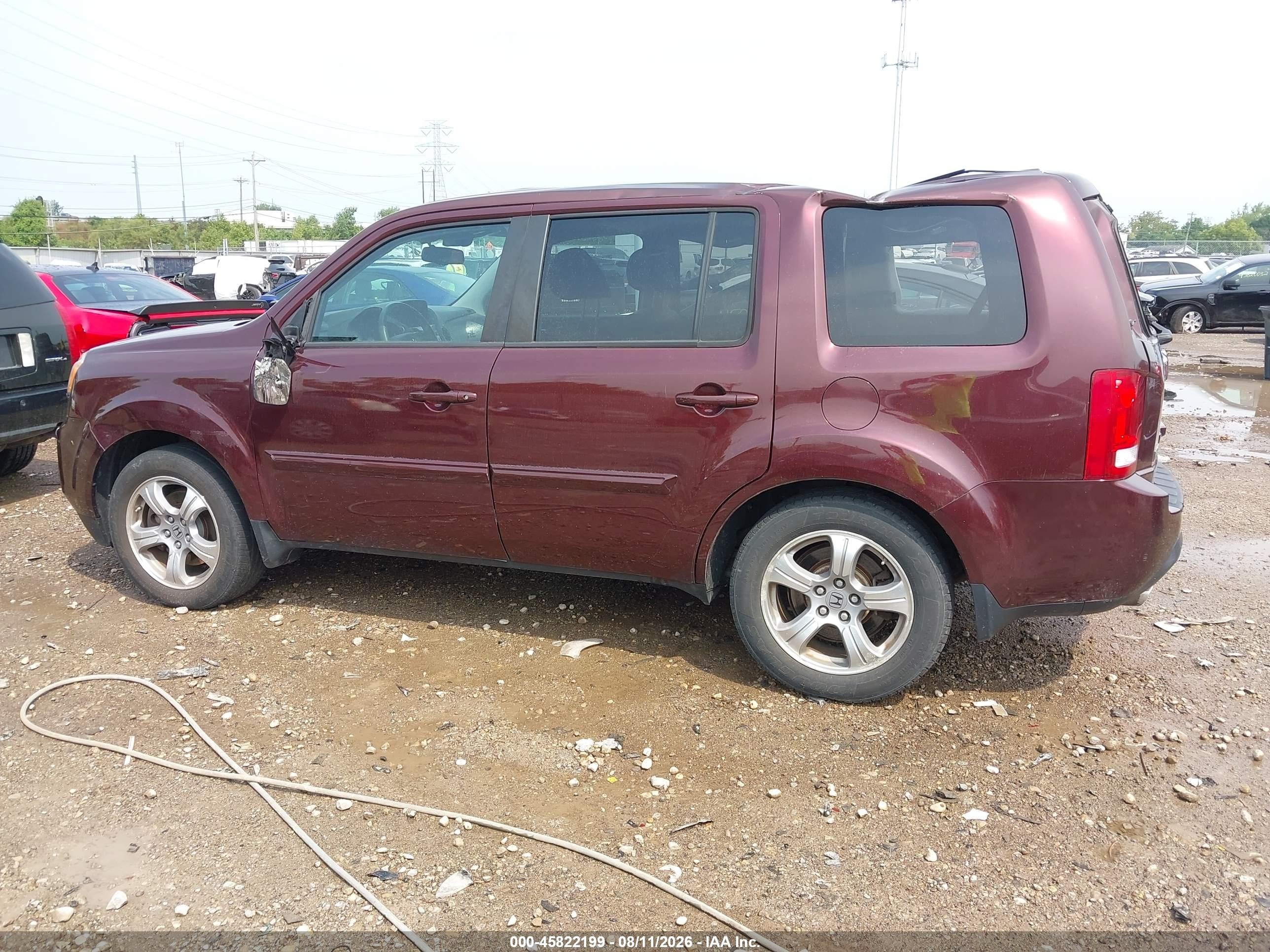2014 Honda Pilot Ex-l Red vin: 5FNYF4H5XEB025702