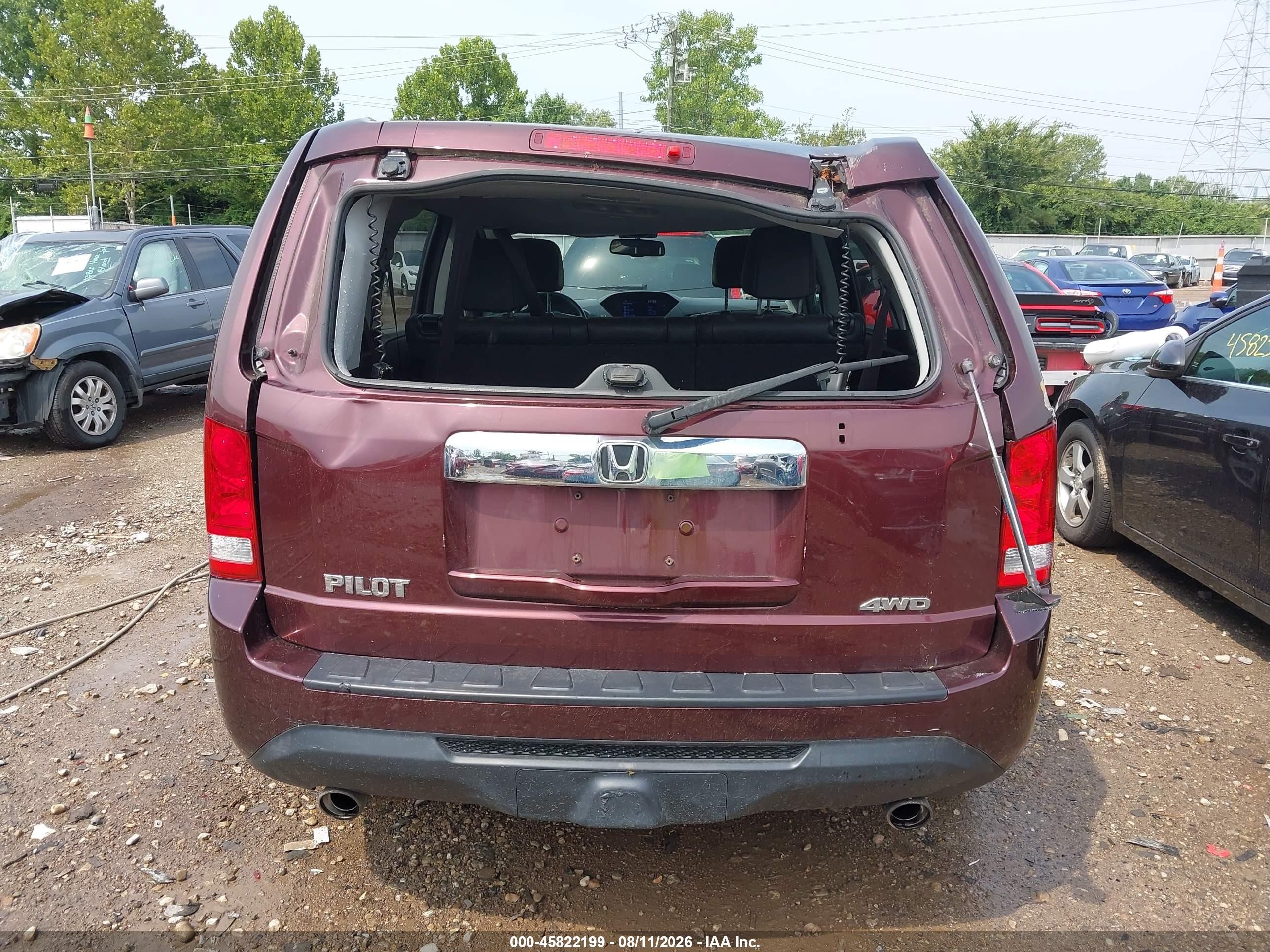 2014 Honda Pilot Ex-l Red vin: 5FNYF4H5XEB025702