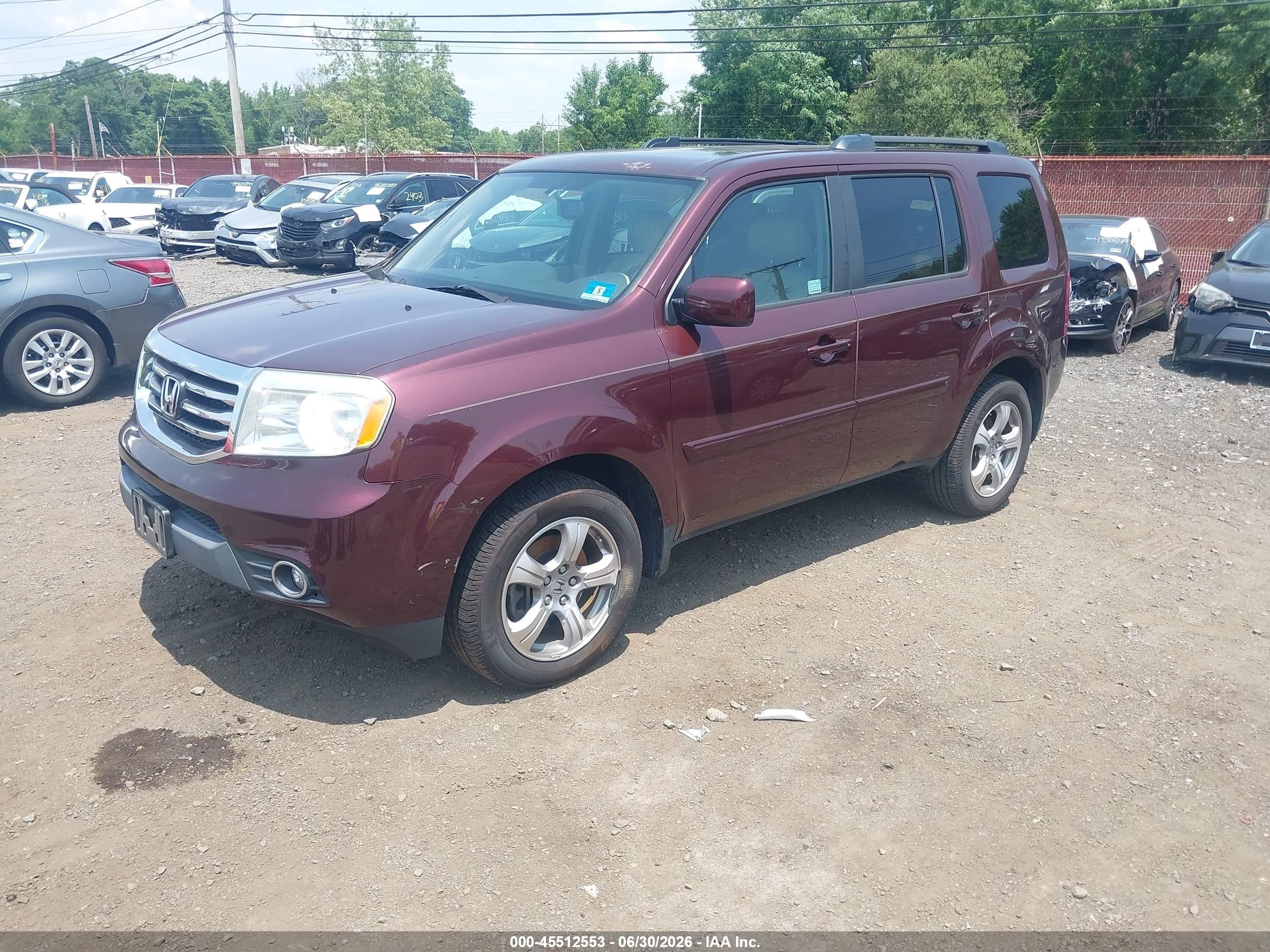 2014 Honda Pilot Ex-l Maroon vin: 5FNYF4H5XEB028258