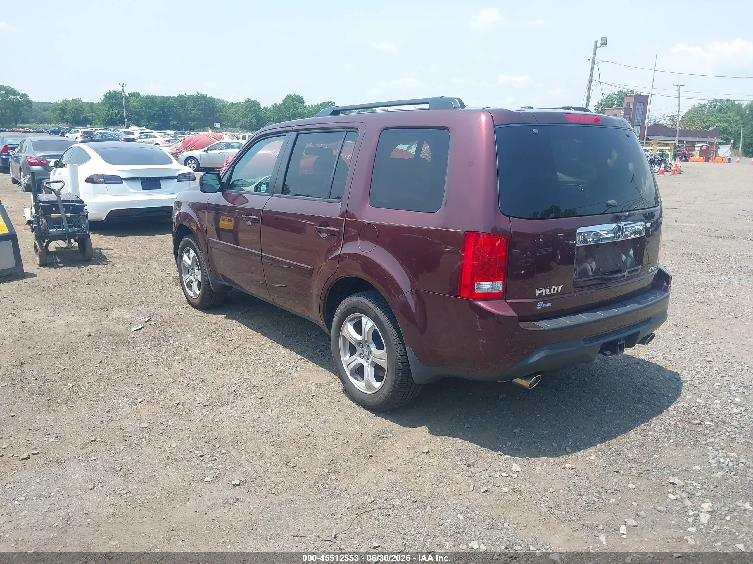2014 Honda Pilot Ex-l Maroon vin: 5FNYF4H5XEB028258