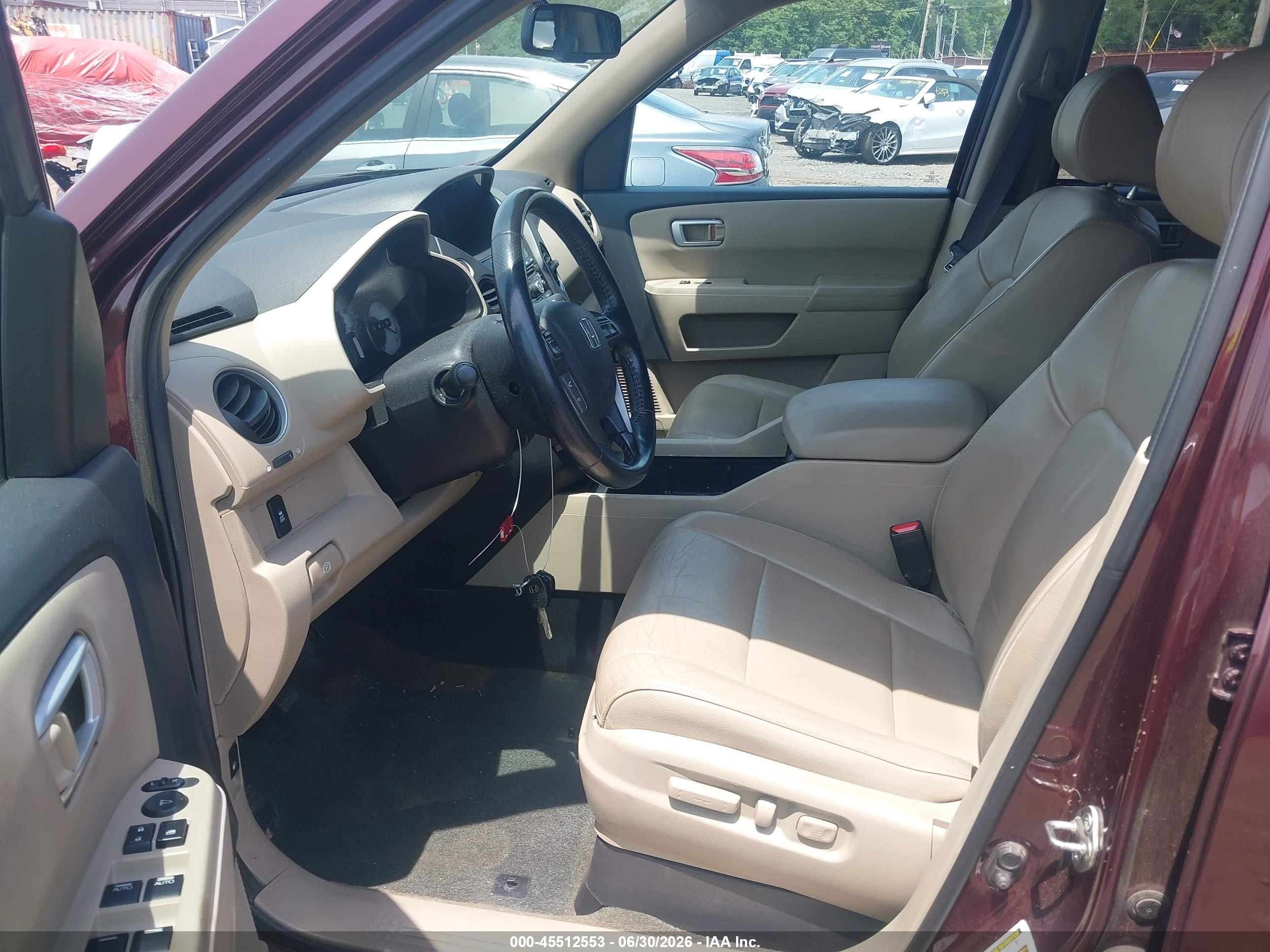 2014 Honda Pilot Ex-l Maroon vin: 5FNYF4H5XEB028258