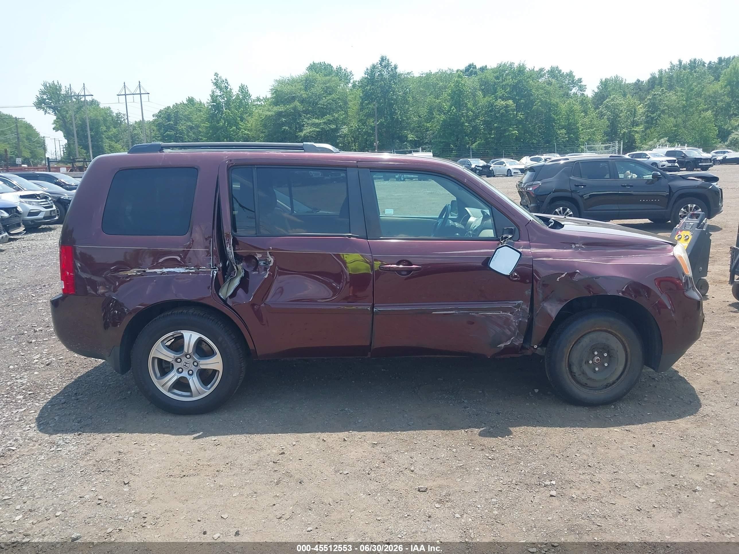 2014 Honda Pilot Ex-l Maroon vin: 5FNYF4H5XEB028258