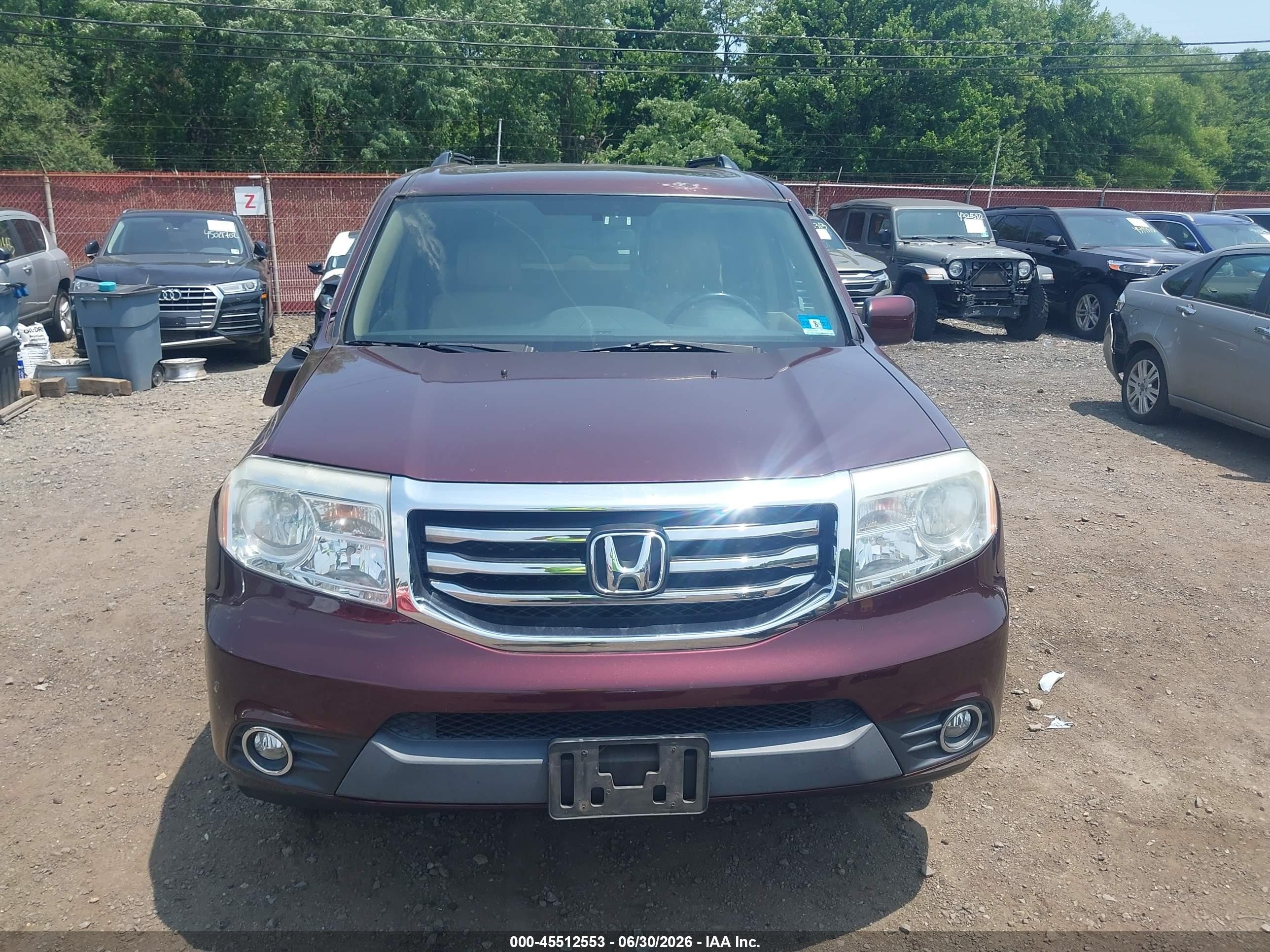2014 Honda Pilot Ex-l Maroon vin: 5FNYF4H5XEB028258