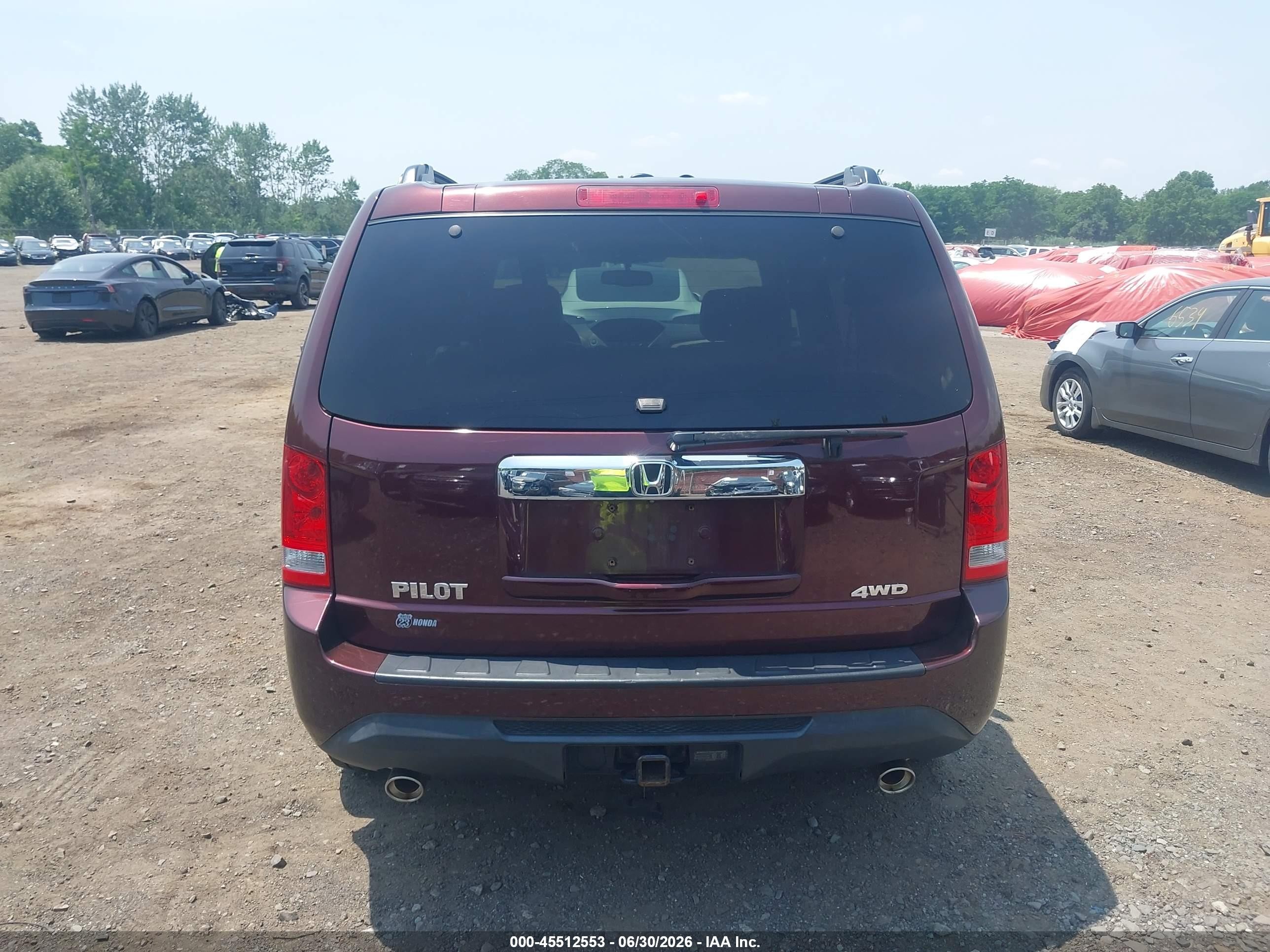 2014 Honda Pilot Ex-l Maroon vin: 5FNYF4H5XEB028258