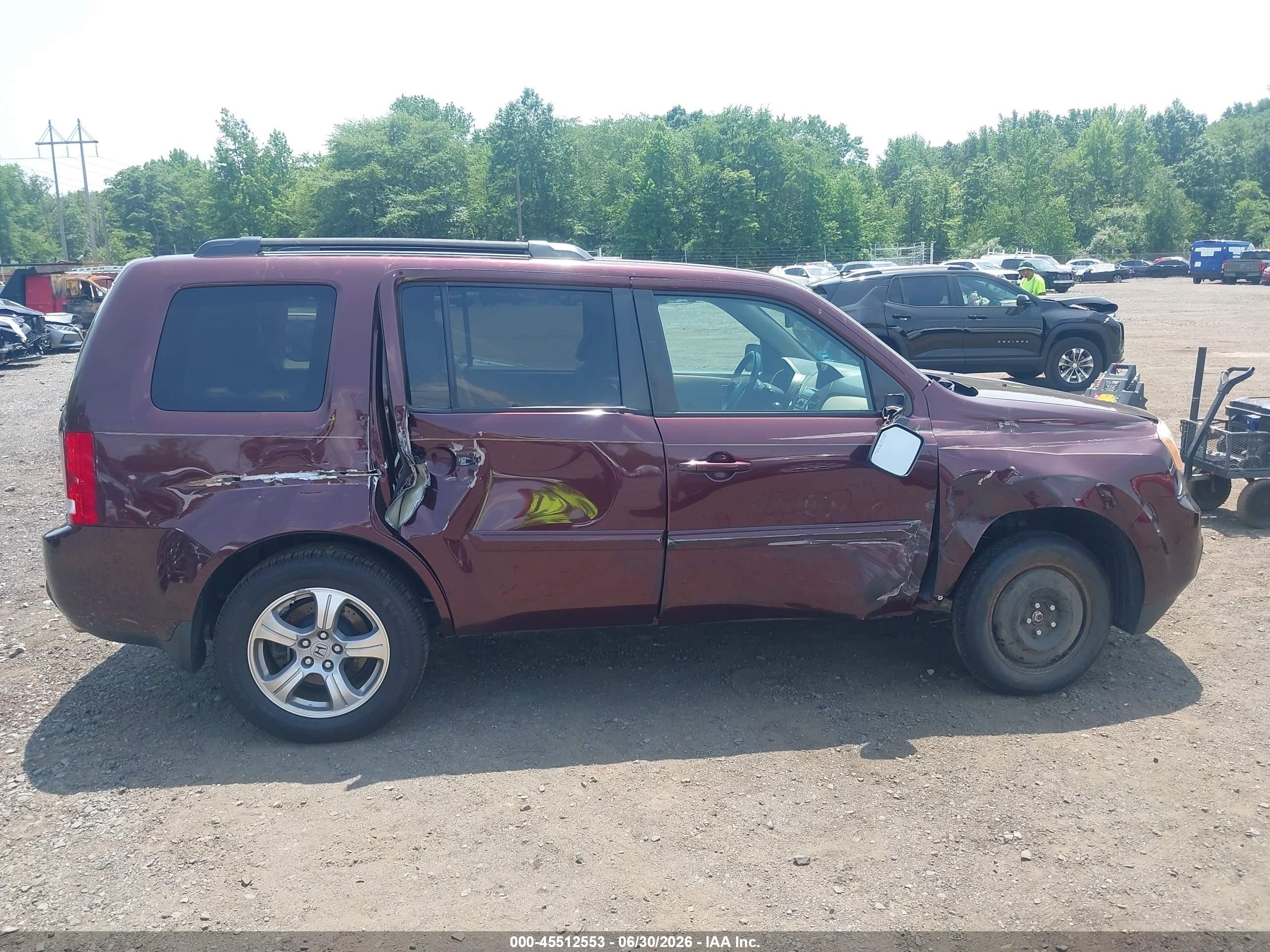 2014 Honda Pilot Ex-l Maroon vin: 5FNYF4H5XEB028258