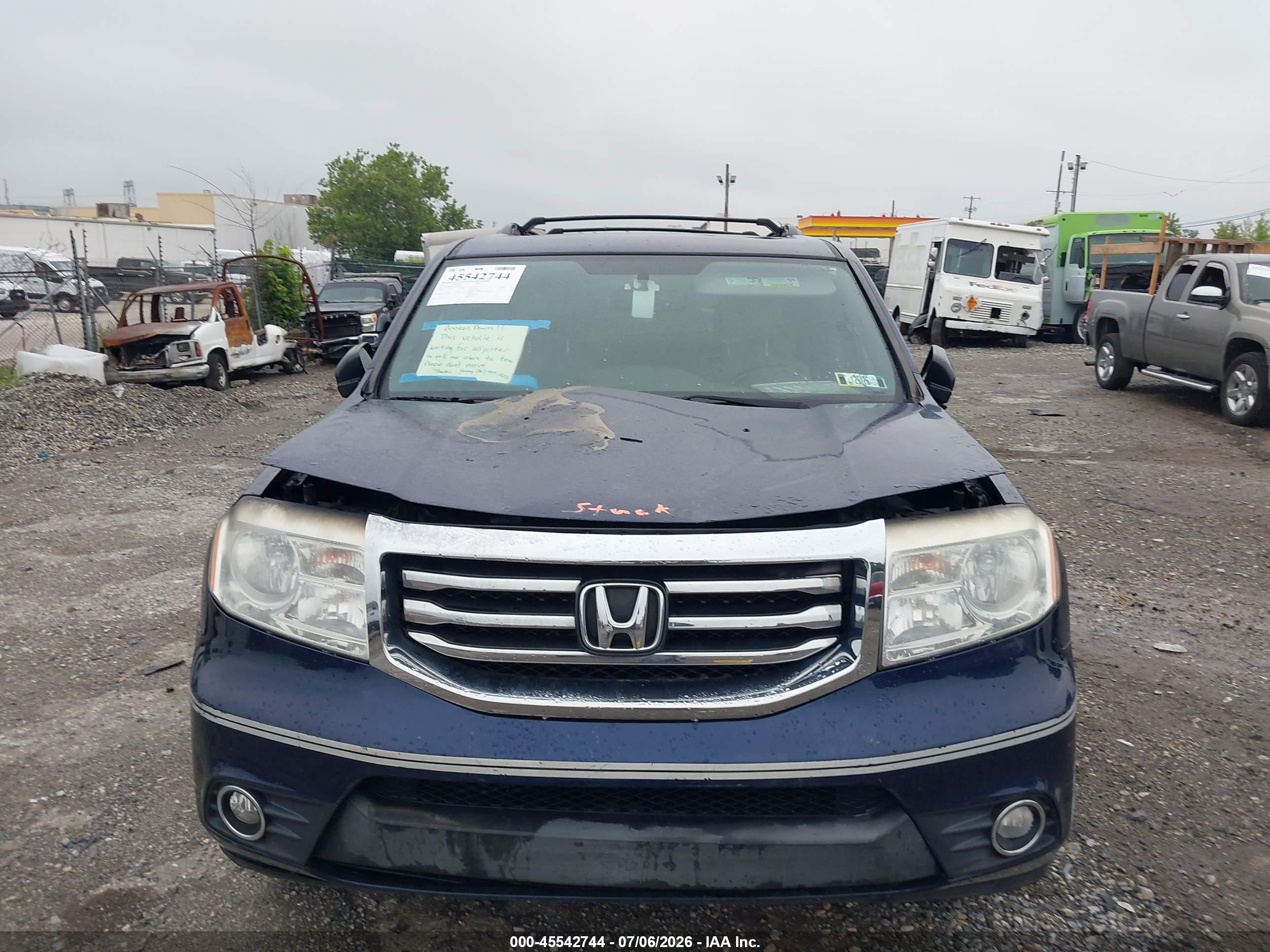 2015 Honda Pilot Ex-l Blue vin: 5FNYF4H5XFB059009