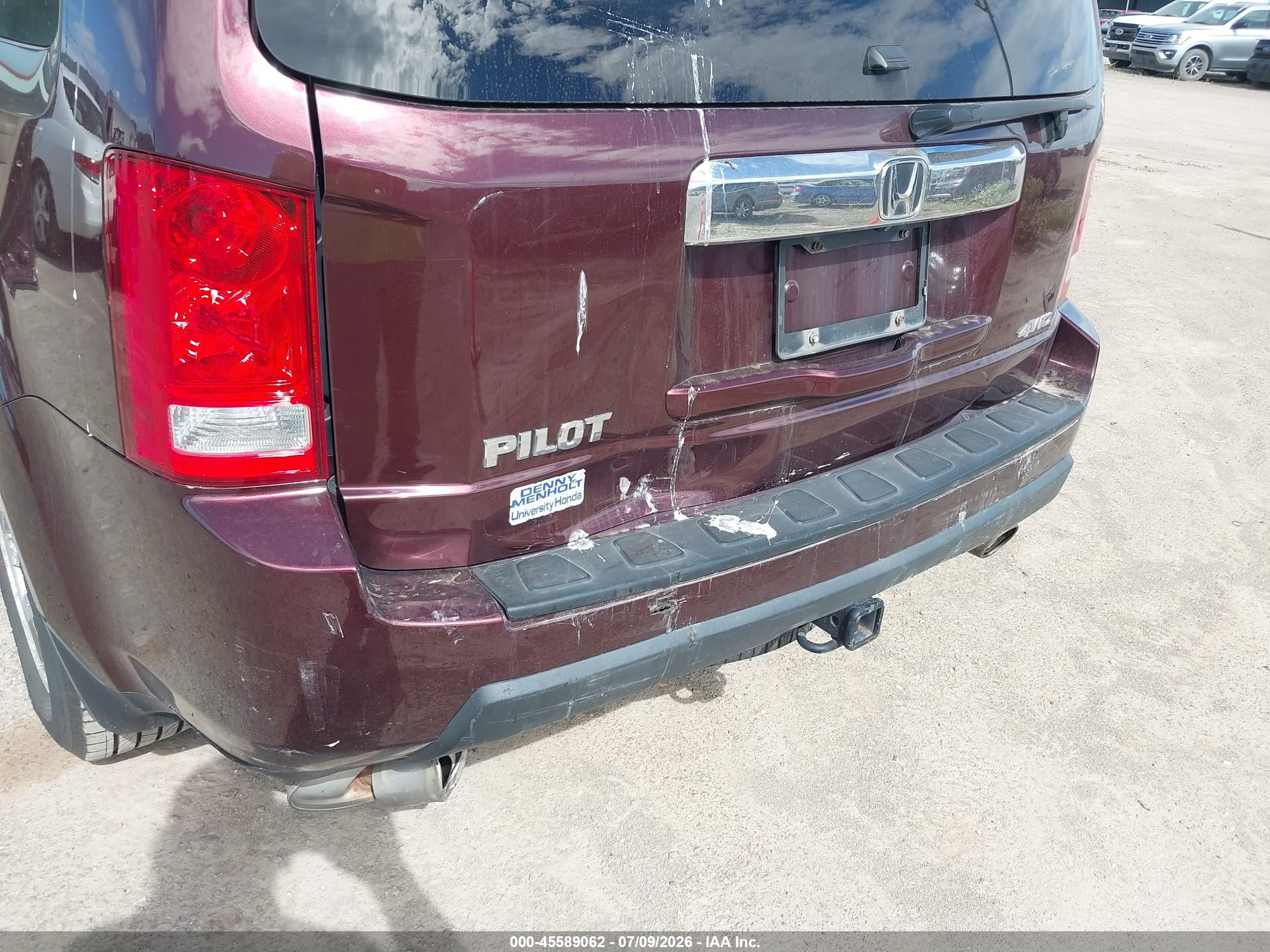 2011 Honda Pilot Ex-l Purple vin: 5FNYF4H60BB070801