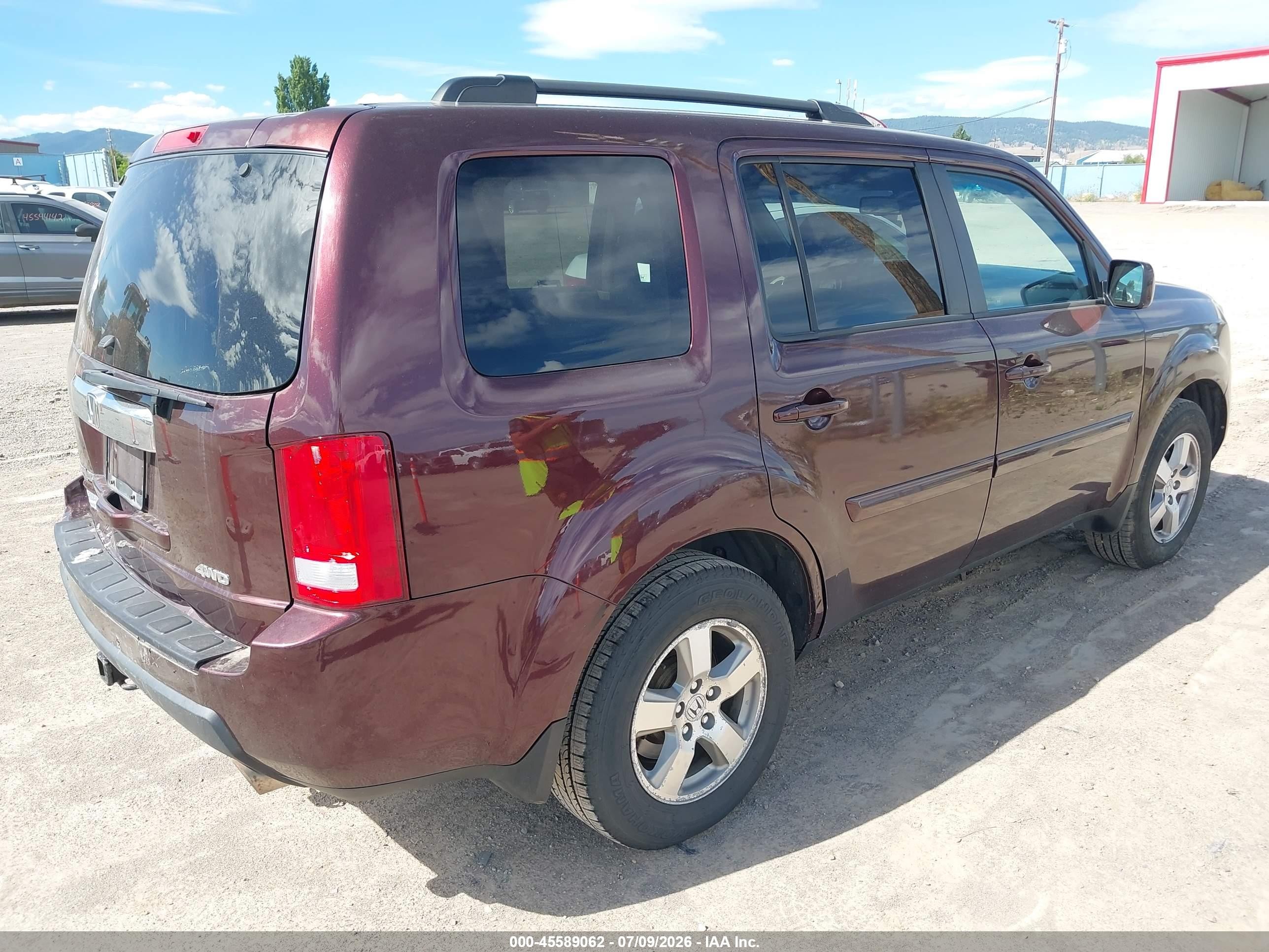 2011 Honda Pilot Ex-l Purple vin: 5FNYF4H60BB070801
