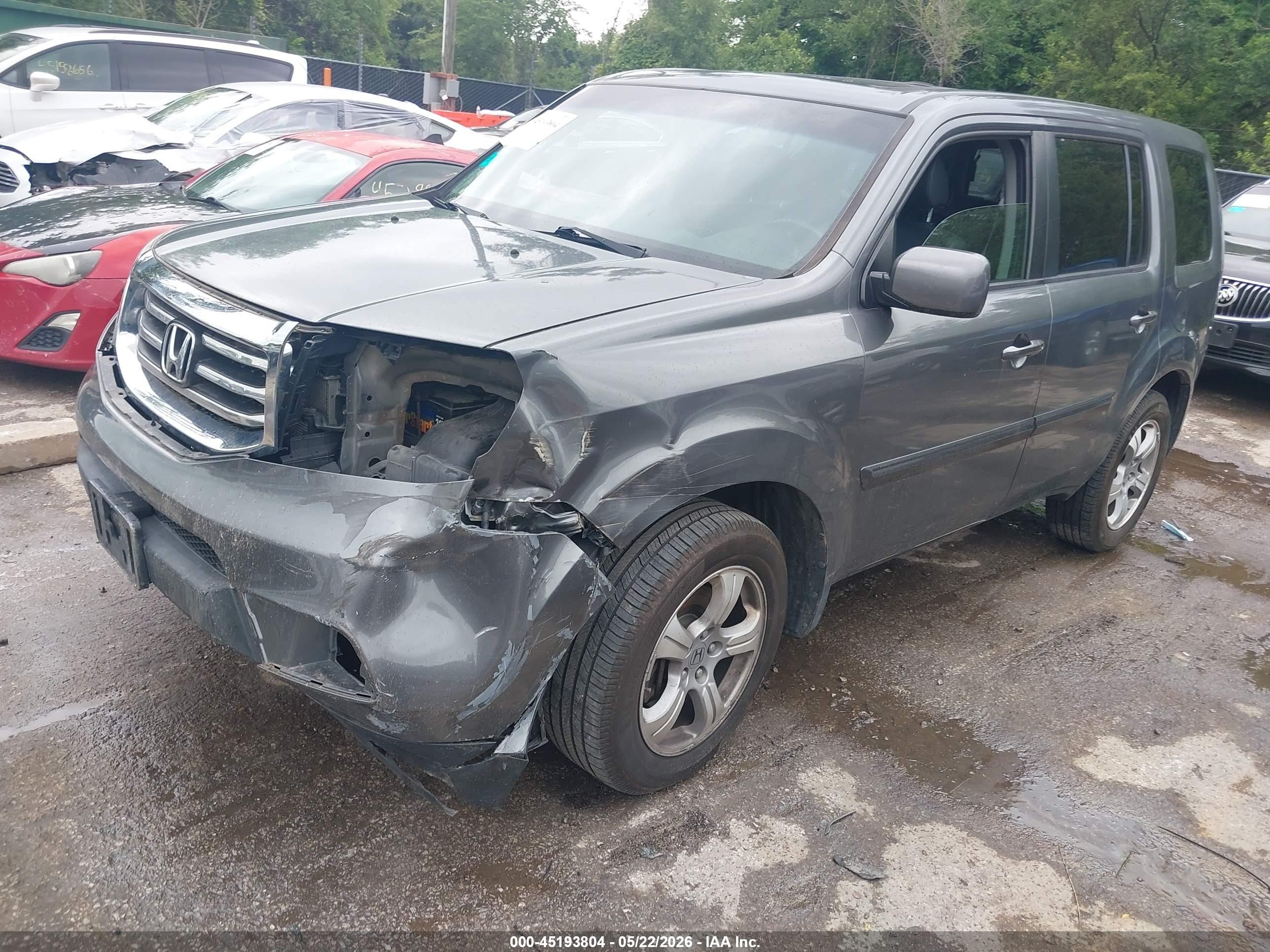 2012 Honda Pilot Ex-l Gray vin: 5FNYF4H60CB025357