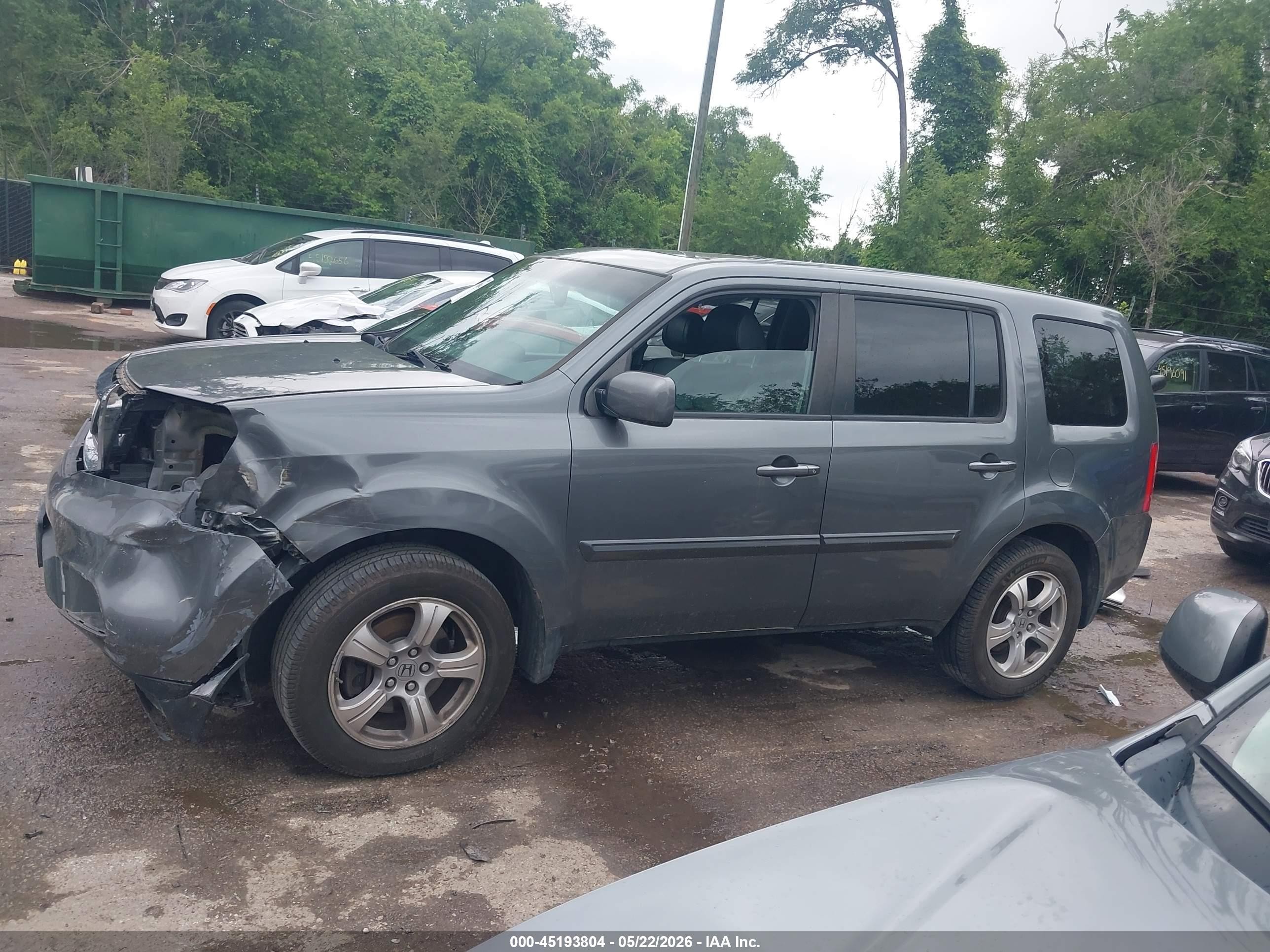 2012 Honda Pilot Ex-l Gray vin: 5FNYF4H60CB025357