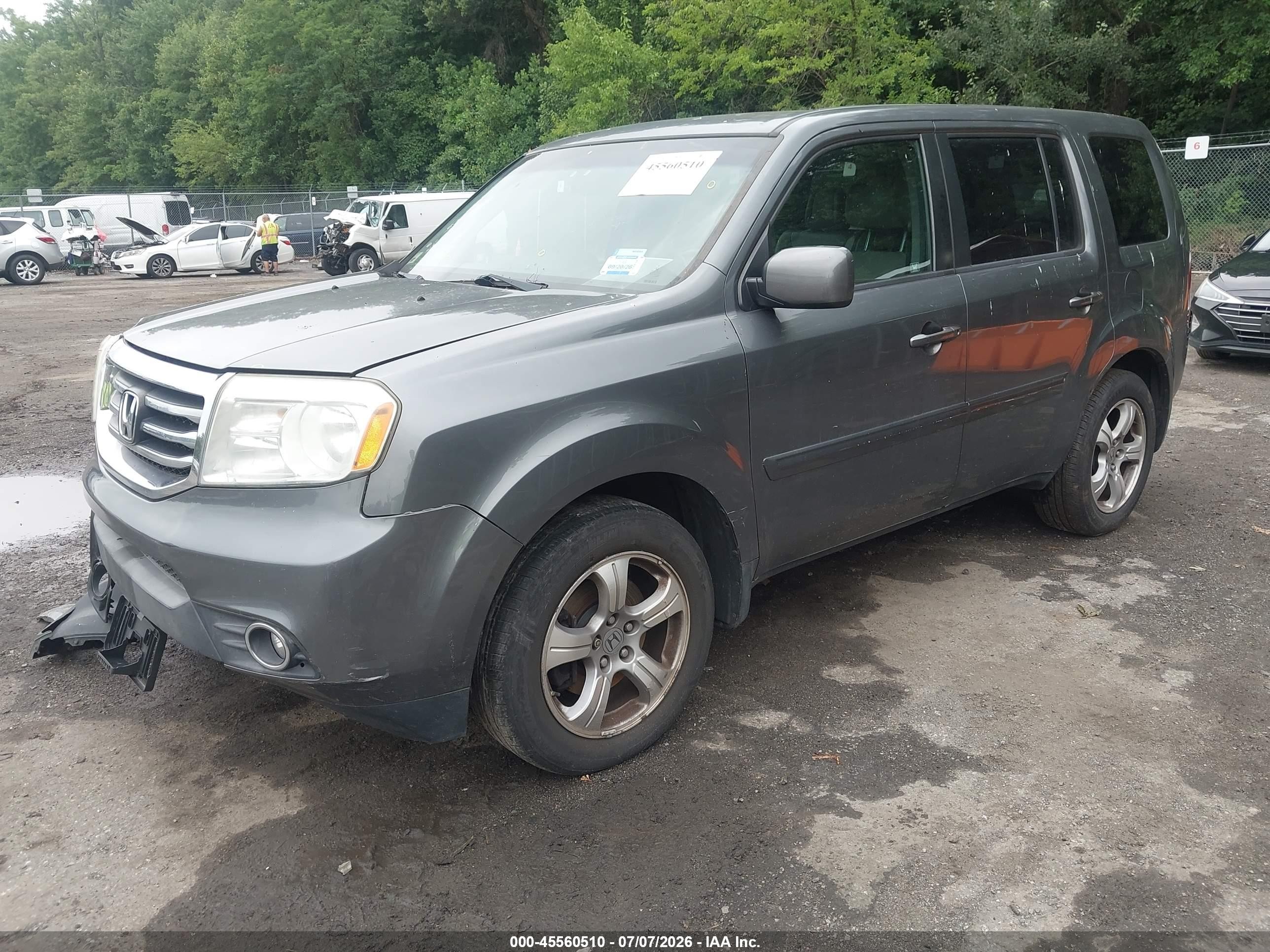 2012 Honda Pilot Ex-l Gray vin: 5FNYF4H60CB061405