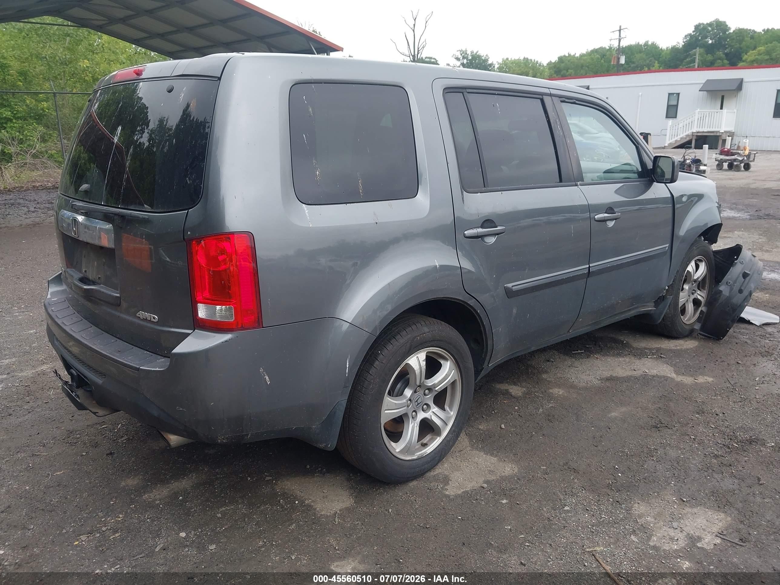 2012 Honda Pilot Ex-l Gray vin: 5FNYF4H60CB061405