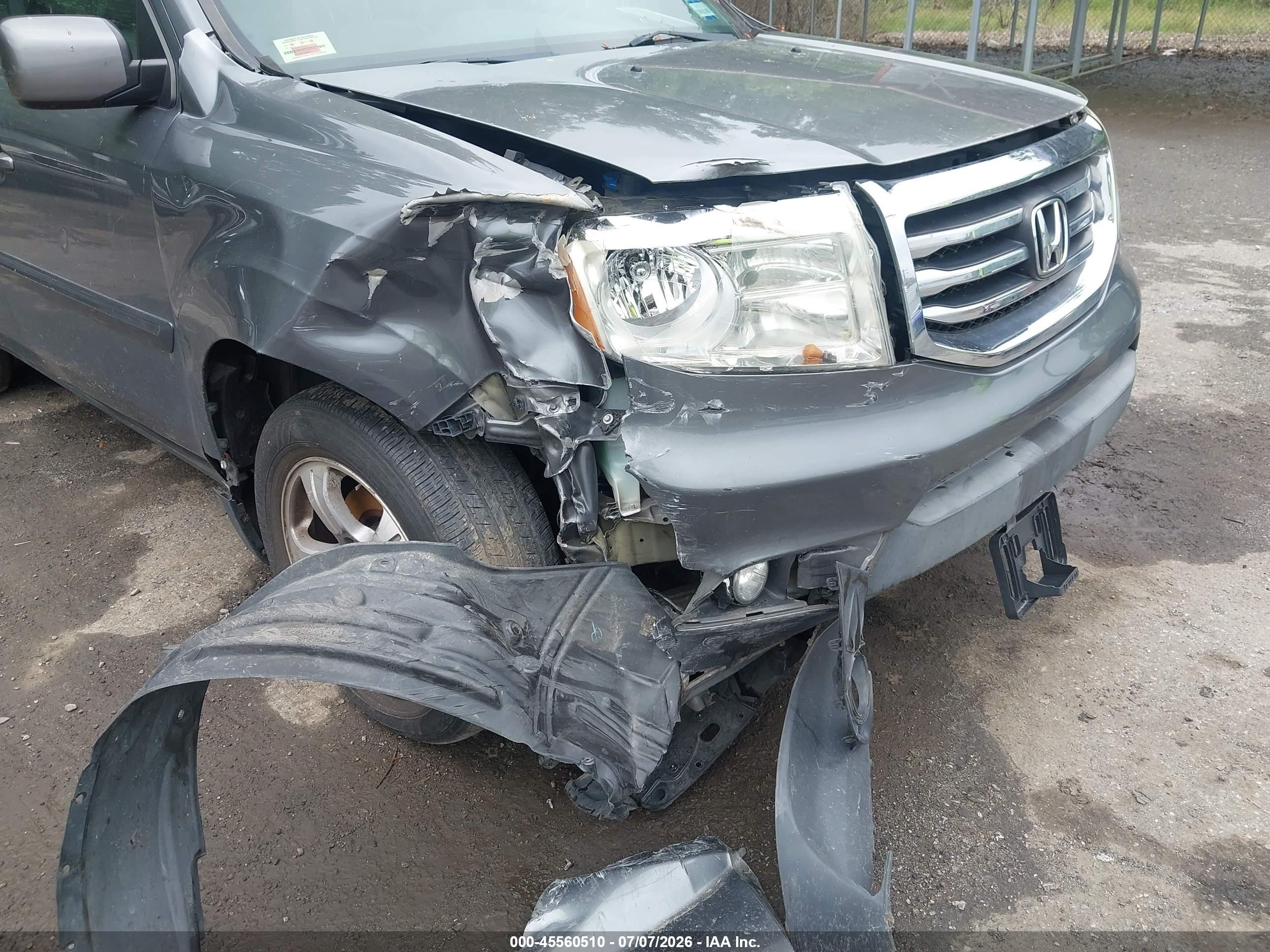 2012 Honda Pilot Ex-l Gray vin: 5FNYF4H60CB061405