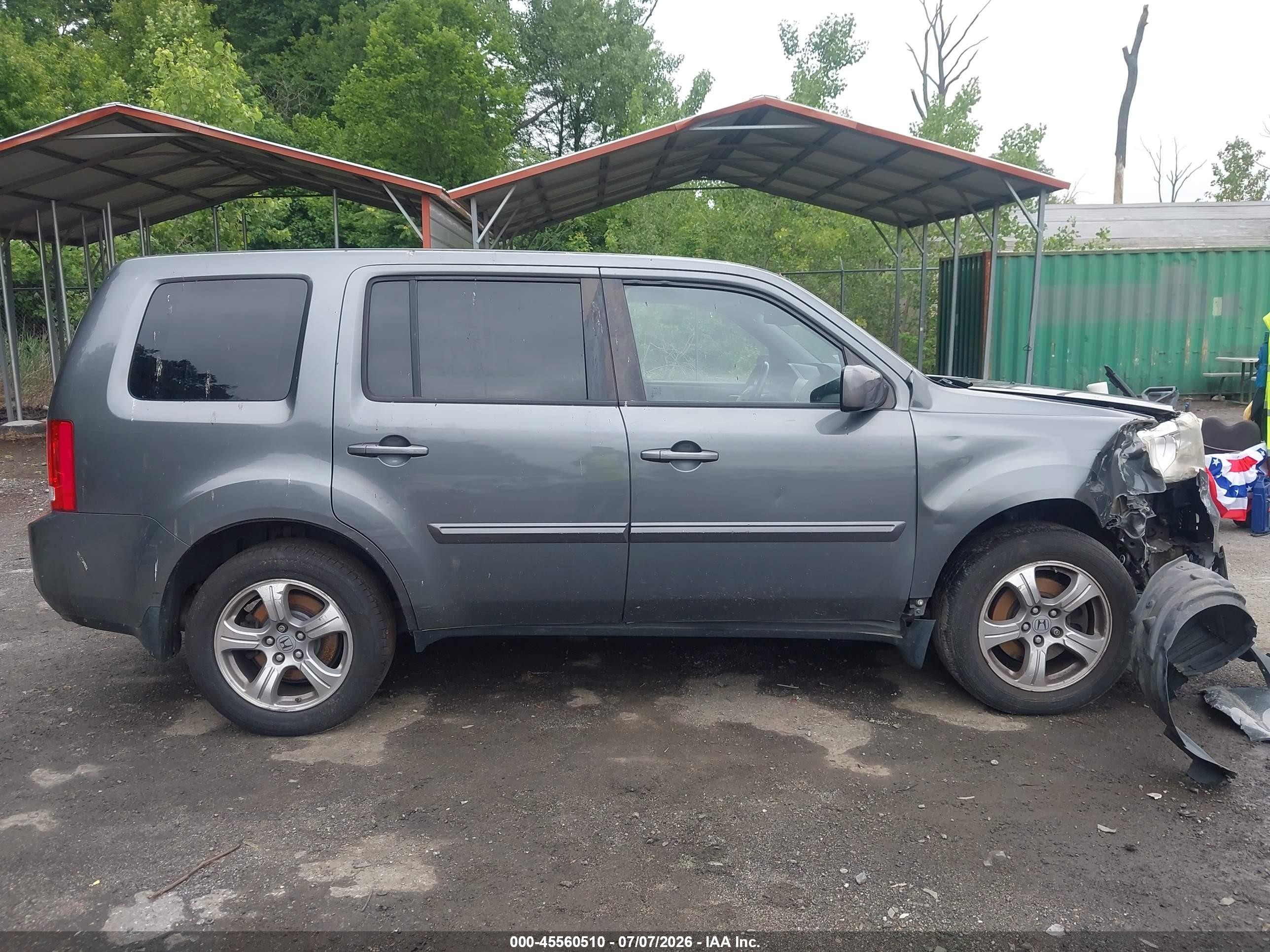 2012 Honda Pilot Ex-l Gray vin: 5FNYF4H60CB061405