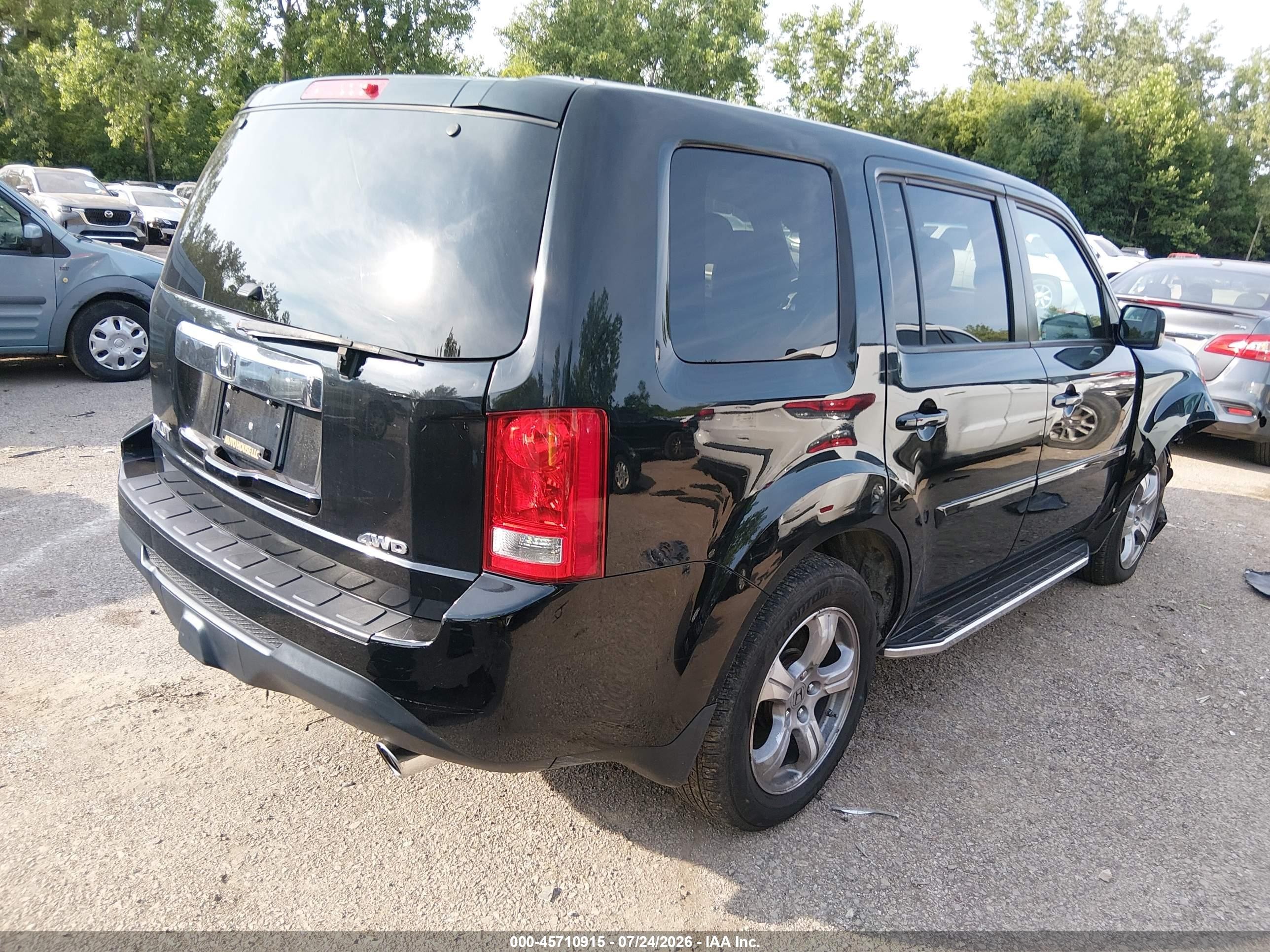 2013 Honda Pilot Ex-l Blue vin: 5FNYF4H60DB024260