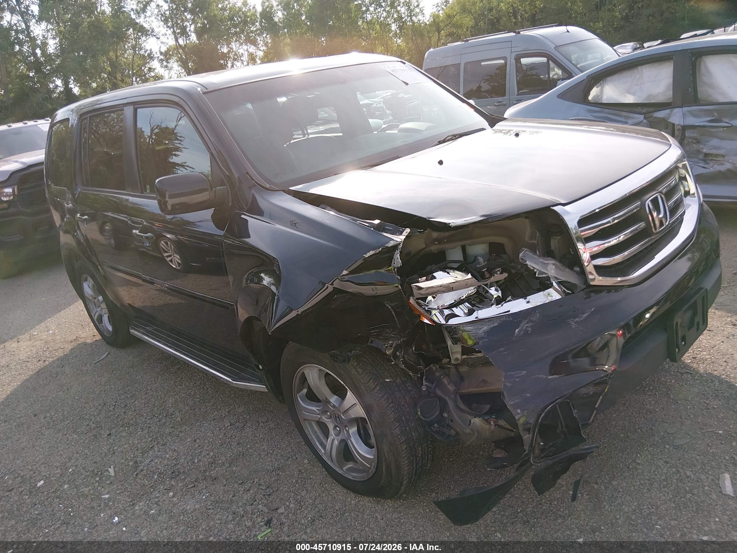 2013 Honda Pilot Ex-l Blue vin: 5FNYF4H60DB024260