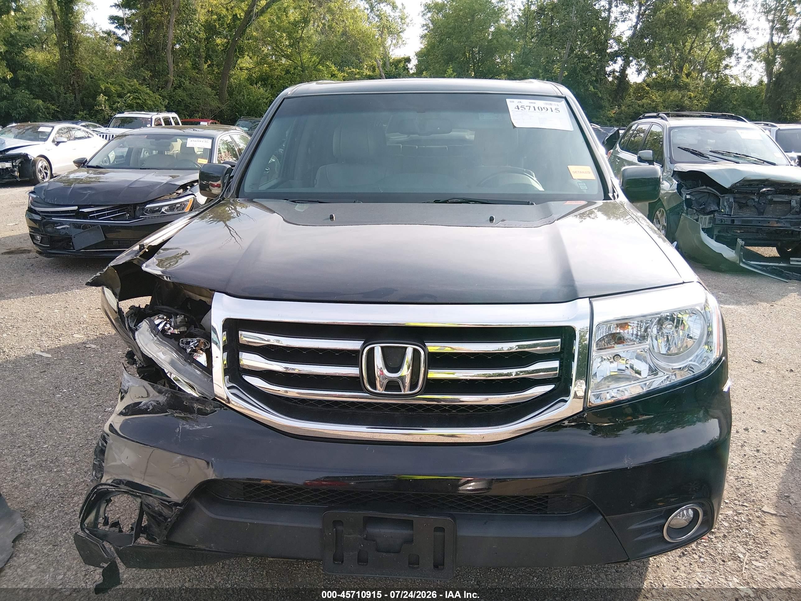 2013 Honda Pilot Ex-l Blue vin: 5FNYF4H60DB024260