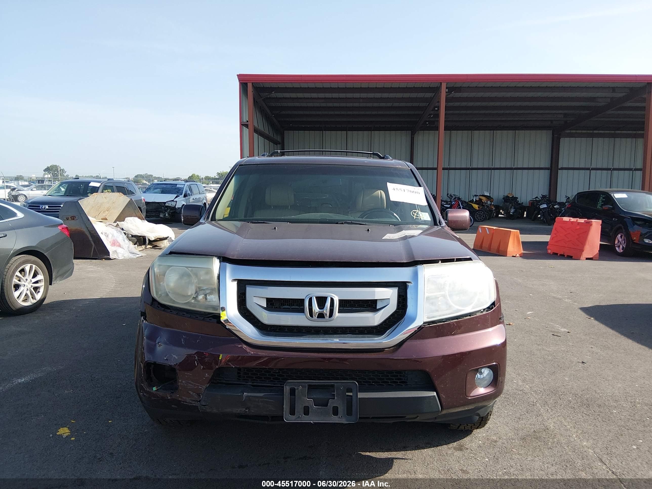 2010 Honda Pilot Ex-l Burgundy vin: 5FNYF4H61AB014851
