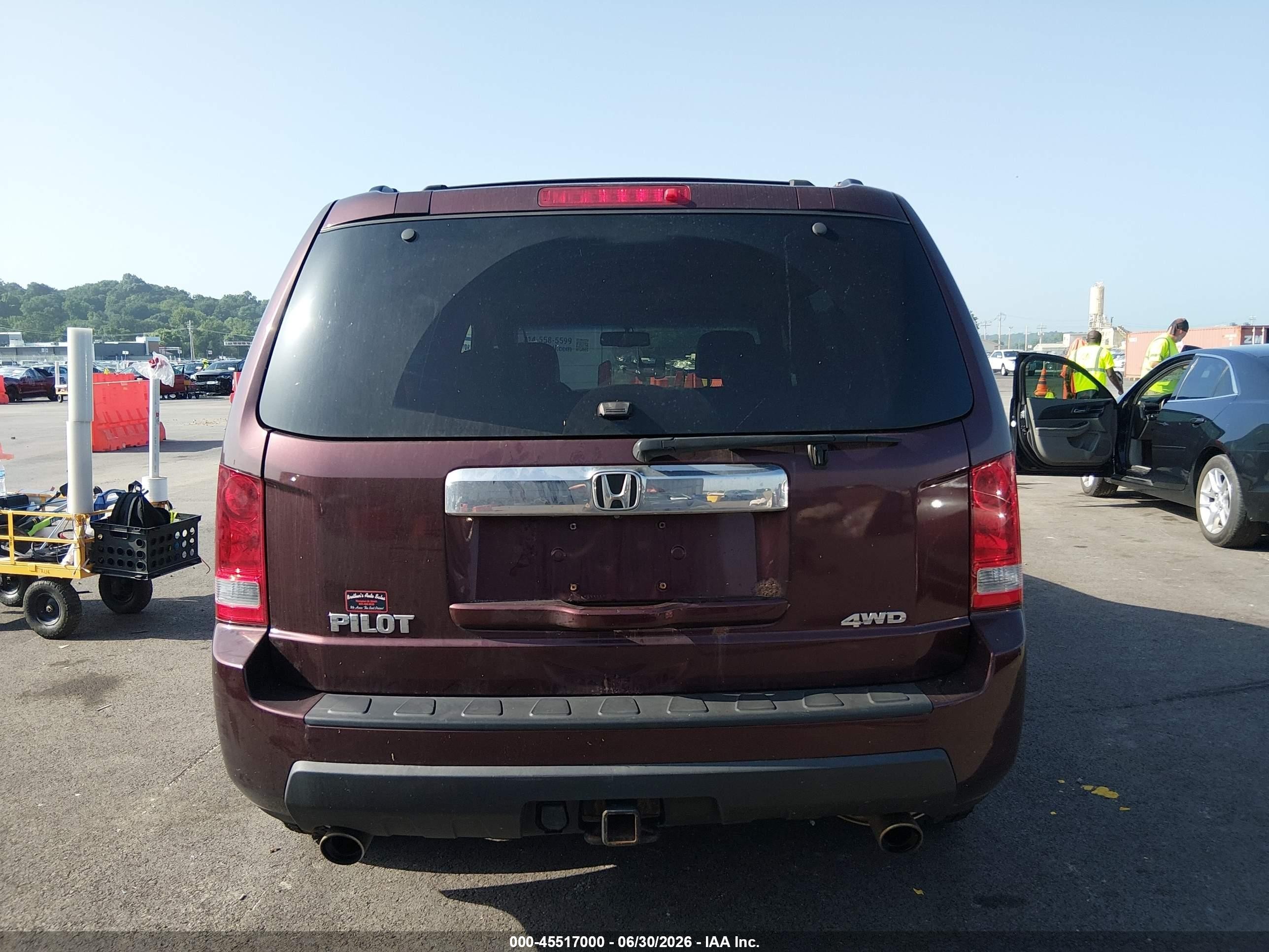 2010 Honda Pilot Ex-l Burgundy vin: 5FNYF4H61AB014851