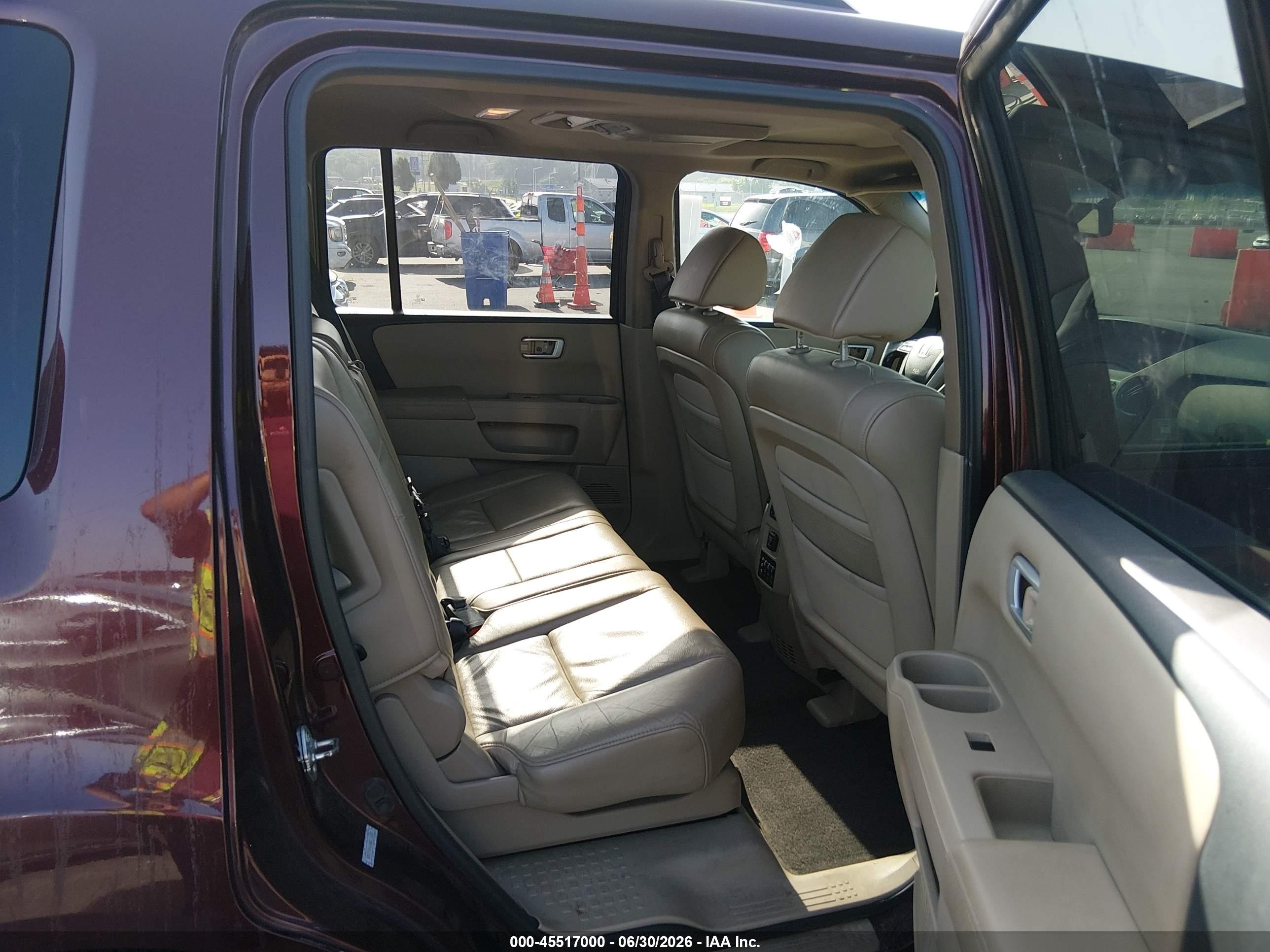 2010 Honda Pilot Ex-l Burgundy vin: 5FNYF4H61AB014851
