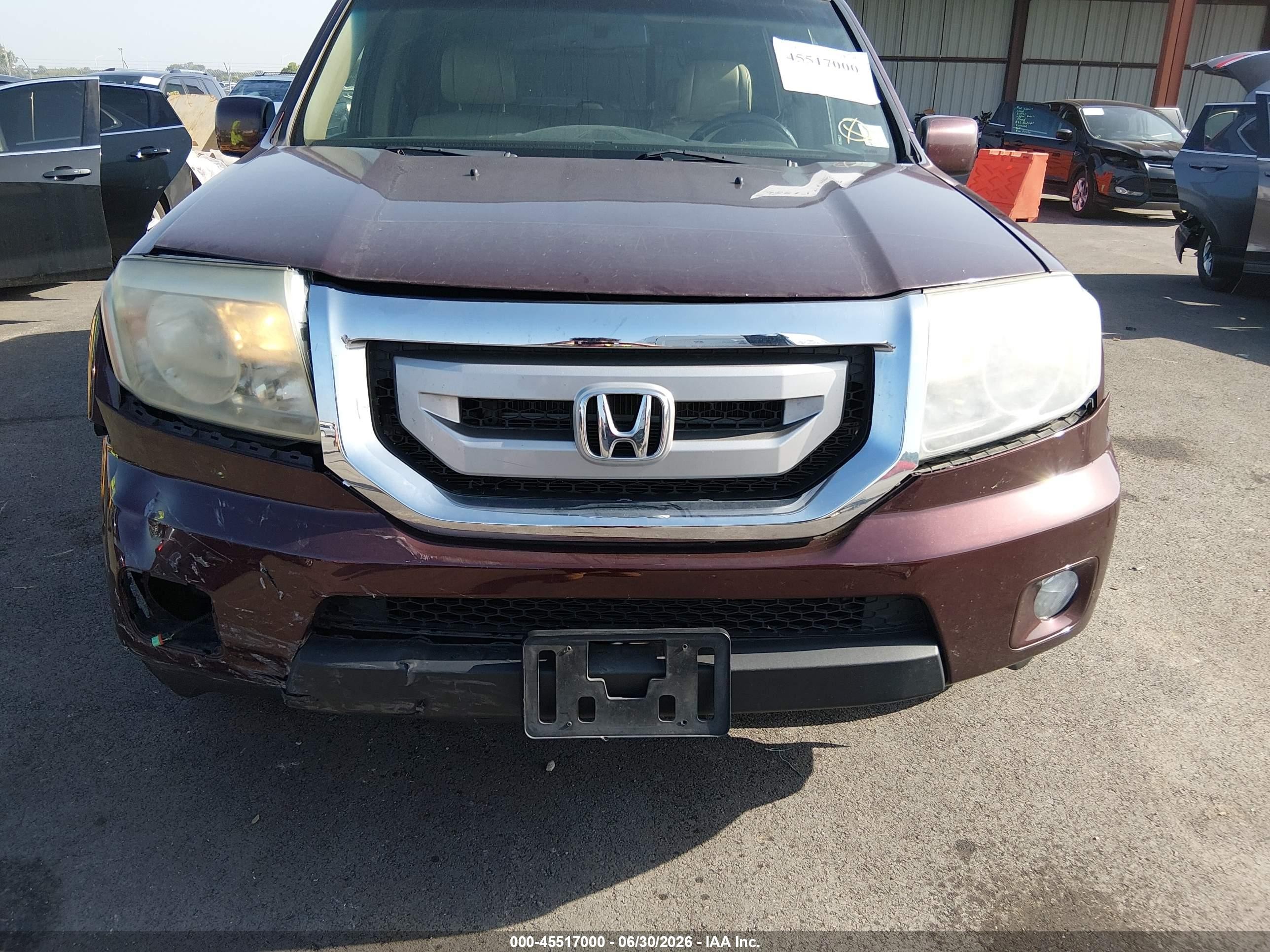 2010 Honda Pilot Ex-l Burgundy vin: 5FNYF4H61AB014851