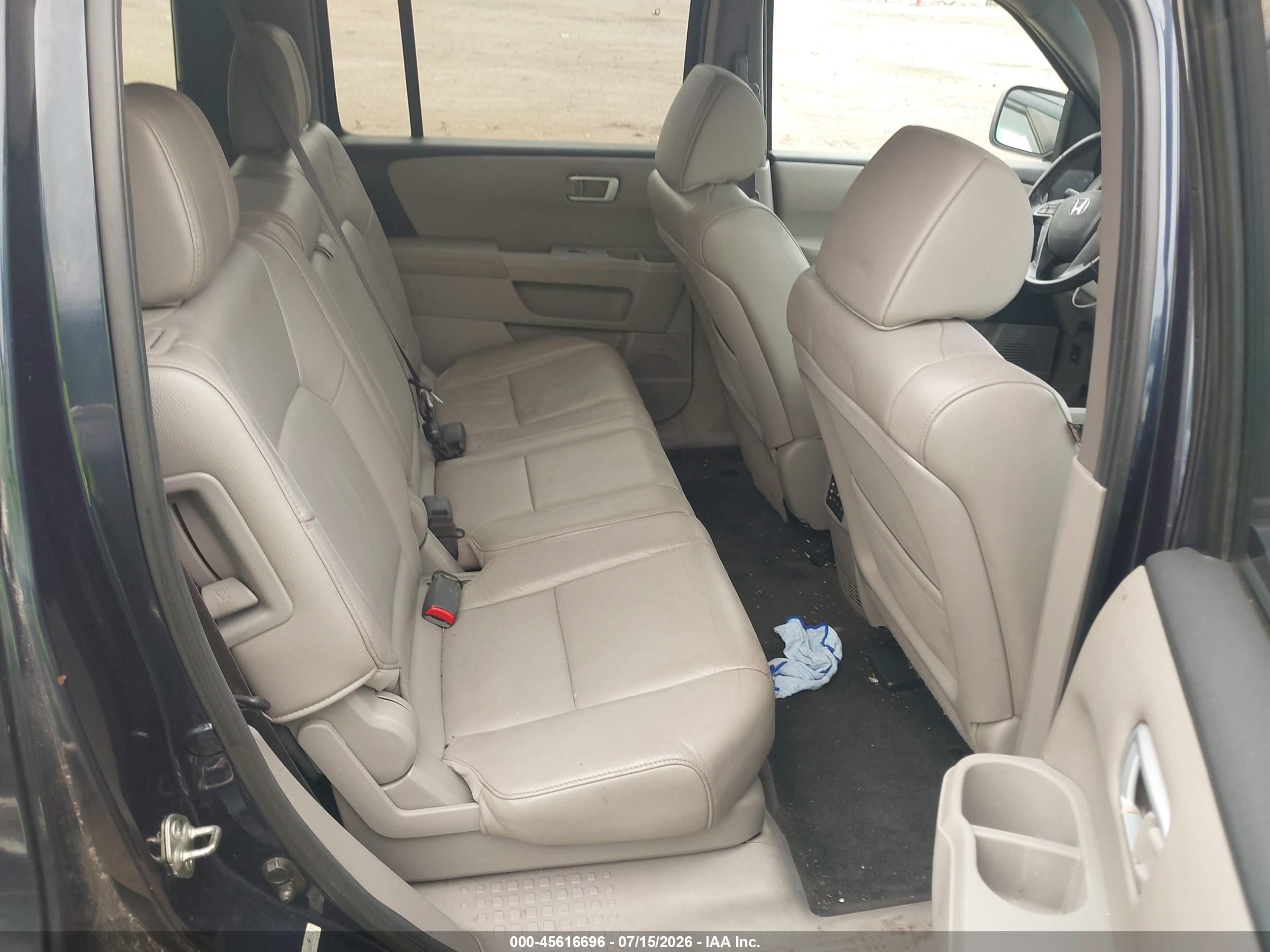2012 Honda Pilot Ex-l Black vin: 5FNYF4H61CB034309