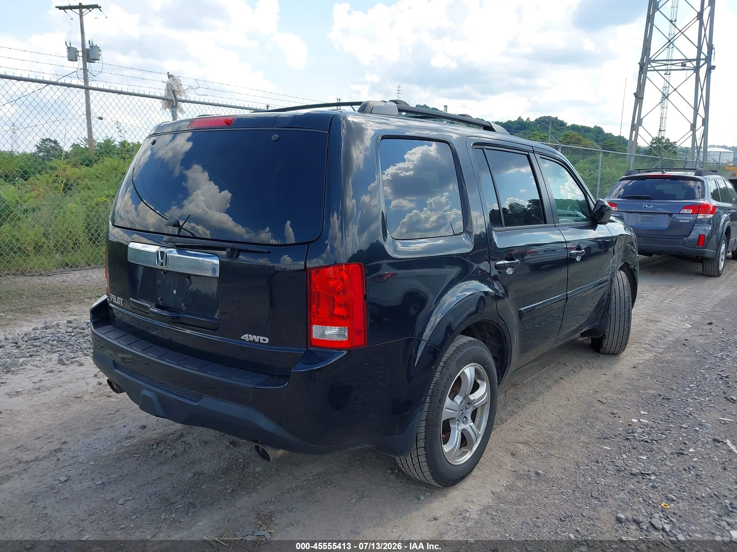 2012 Honda Pilot Ex-l Black vin: 5FNYF4H61CB073983